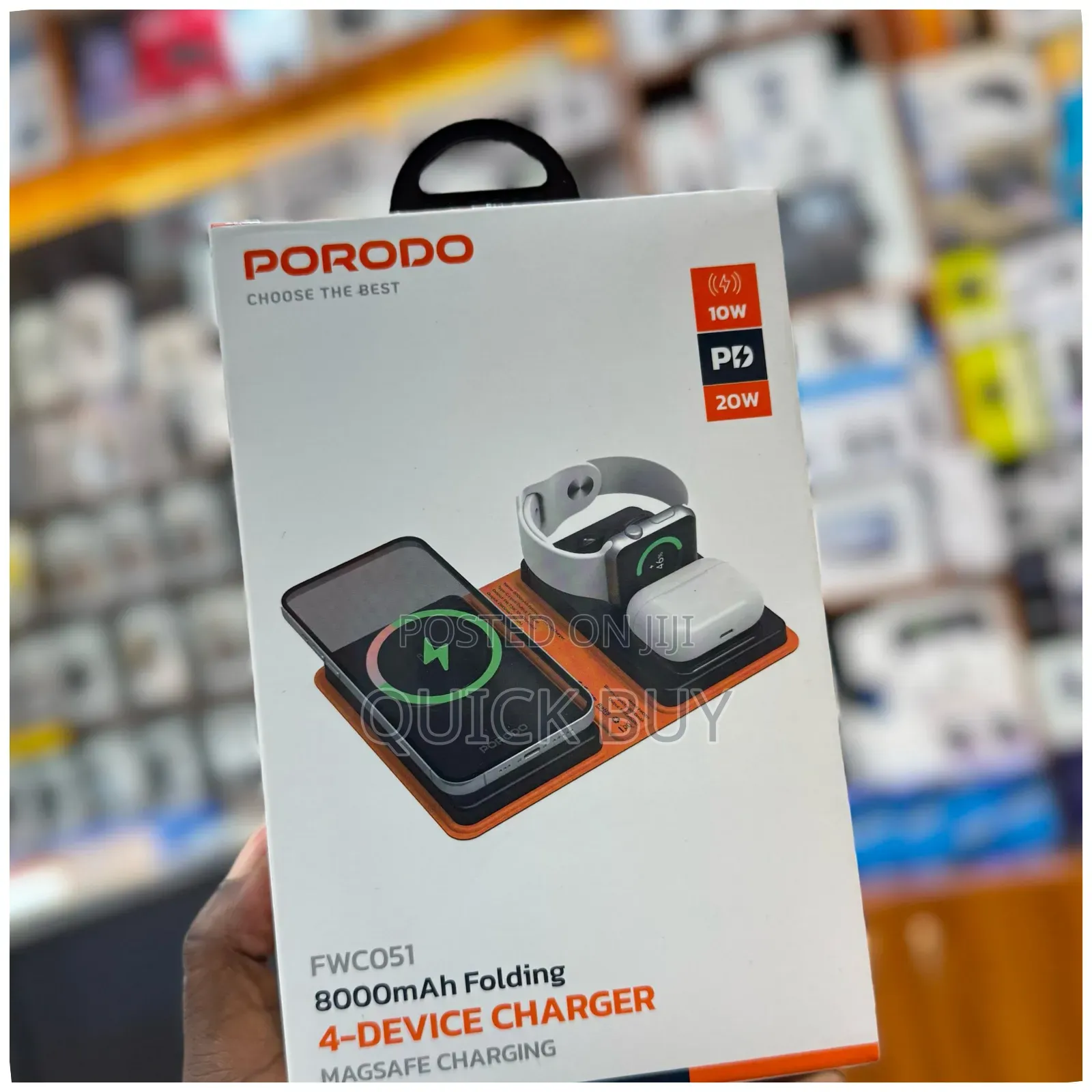 Porodo 8000mah Folding 4-Device Charger