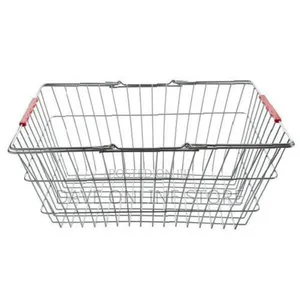 Metallic Shopping, Supermarket Basket - Silver