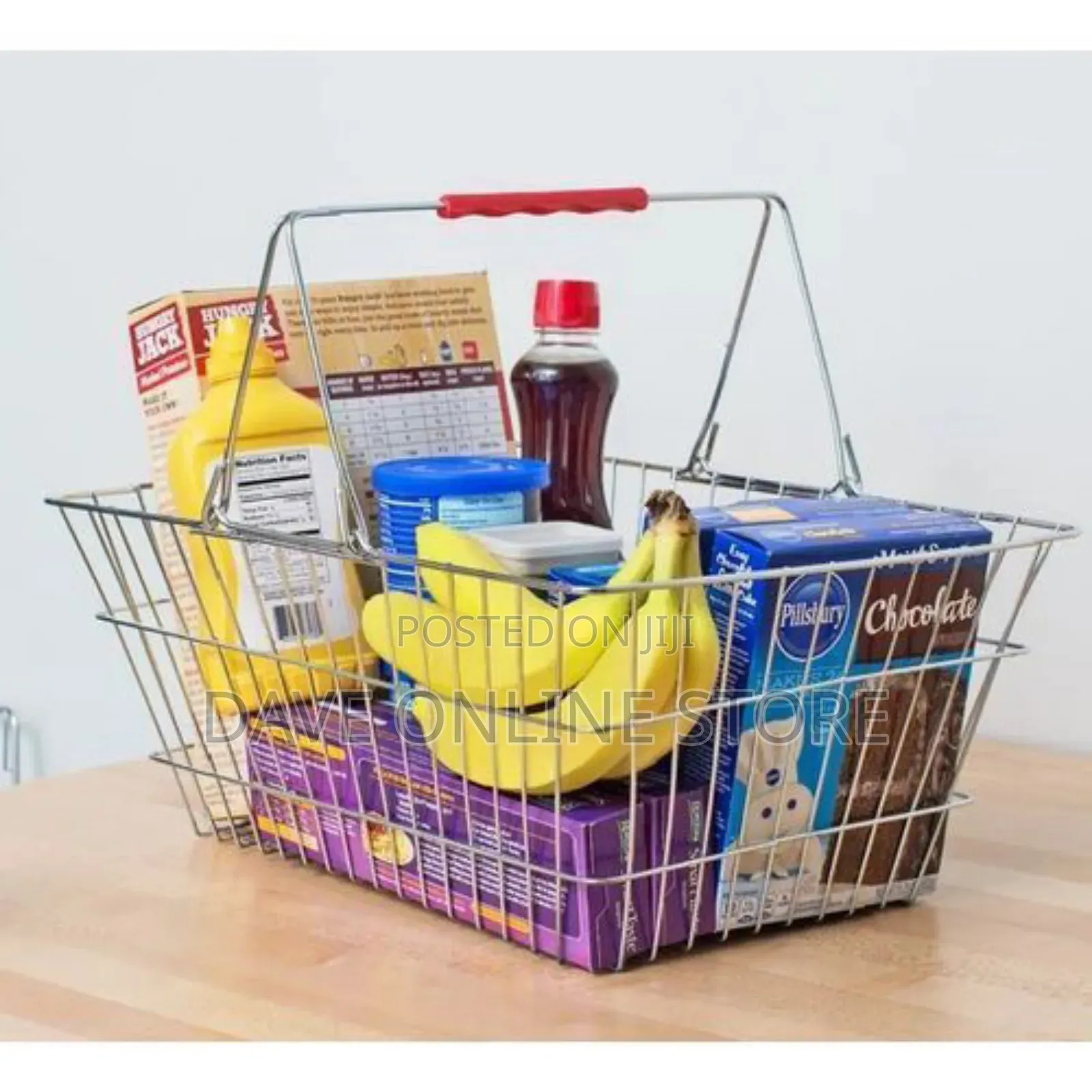 Metallic Shopping, Supermarket Basket - Silver