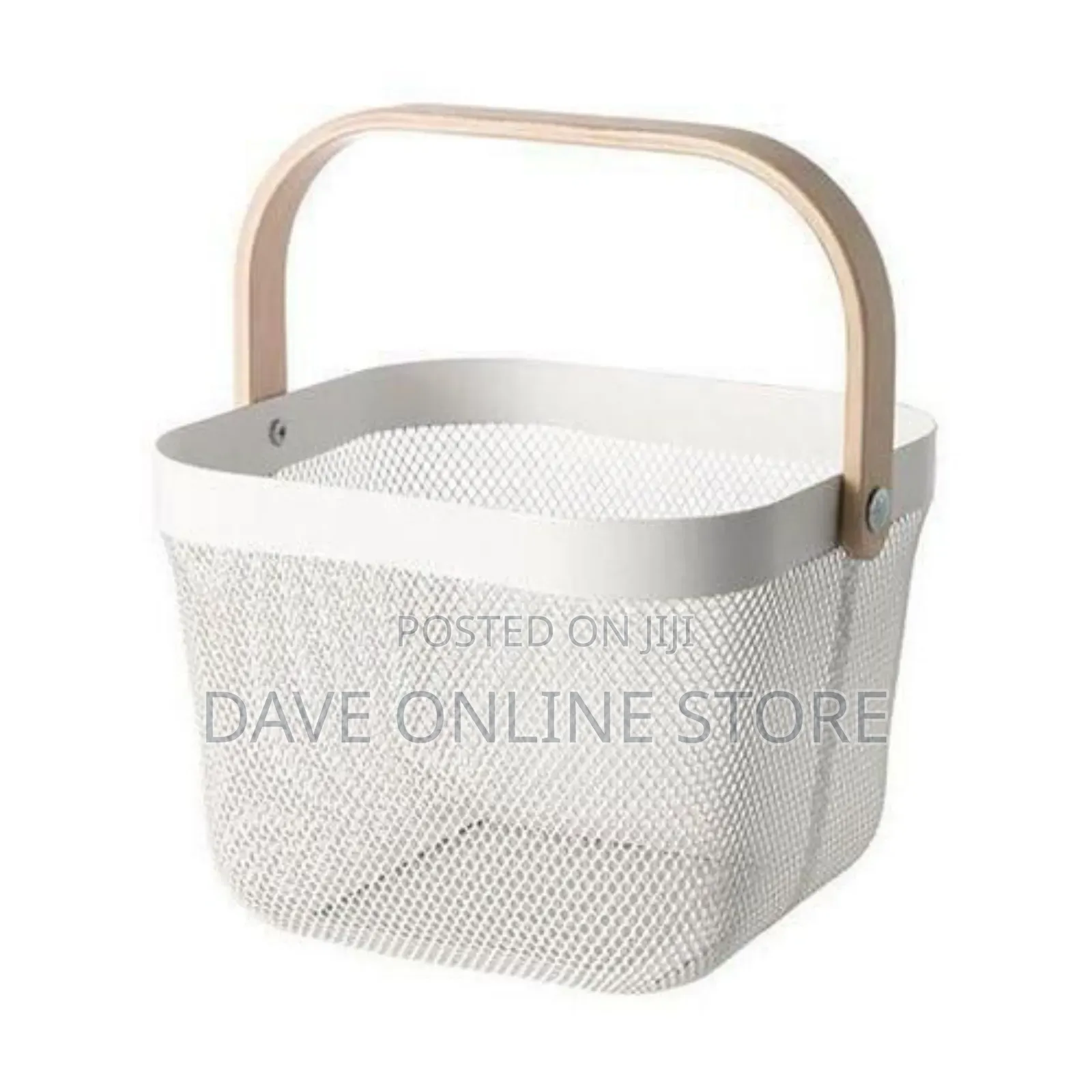Square Shopping Wooden Handle Storage Bin- Multi-Colour