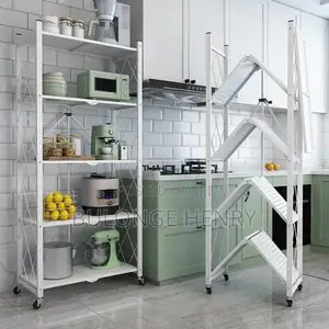Photo - Foldable Five Layer Kitchen Rack - White