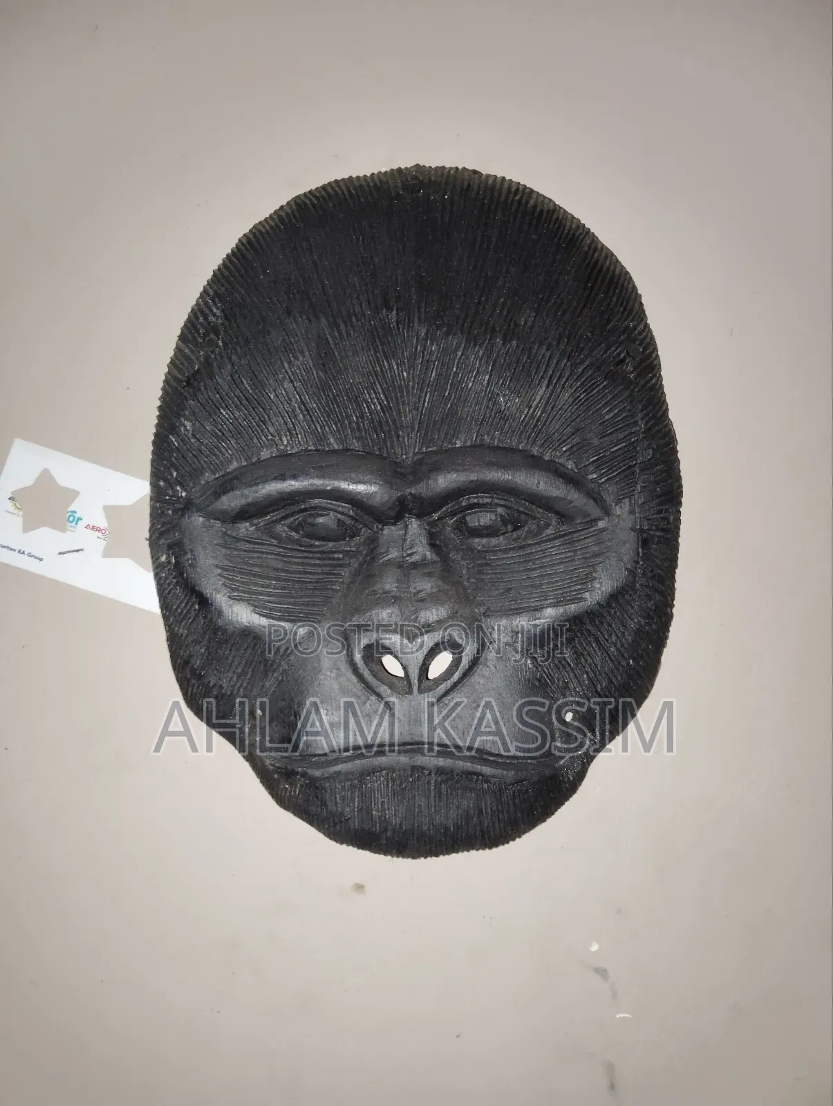 Gorilla Face Wooden Art Sculpture Decoration