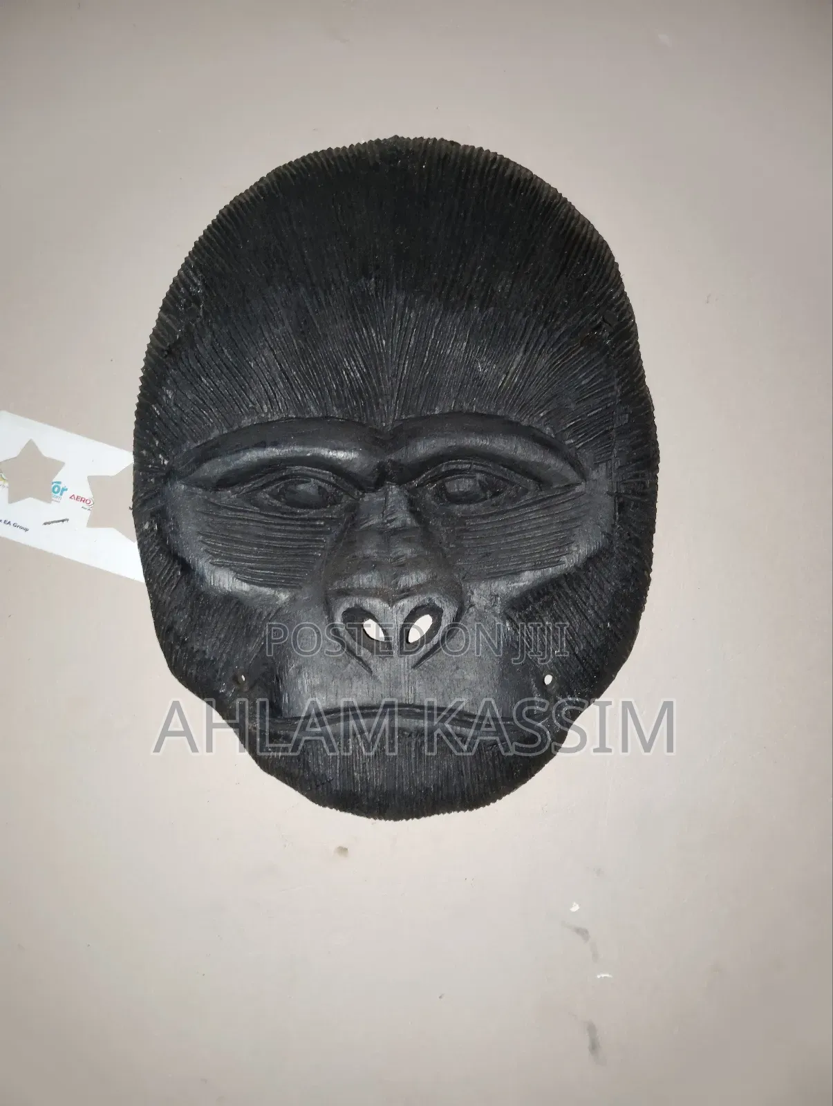 Gorilla Face Wooden Art Sculpture Decoration
