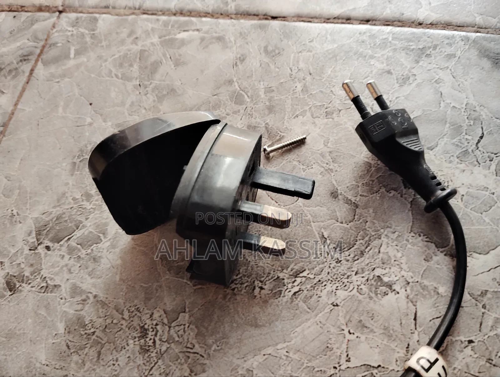 Fused Electrical Plug Converter Flat 2pin Female to 3pinmale