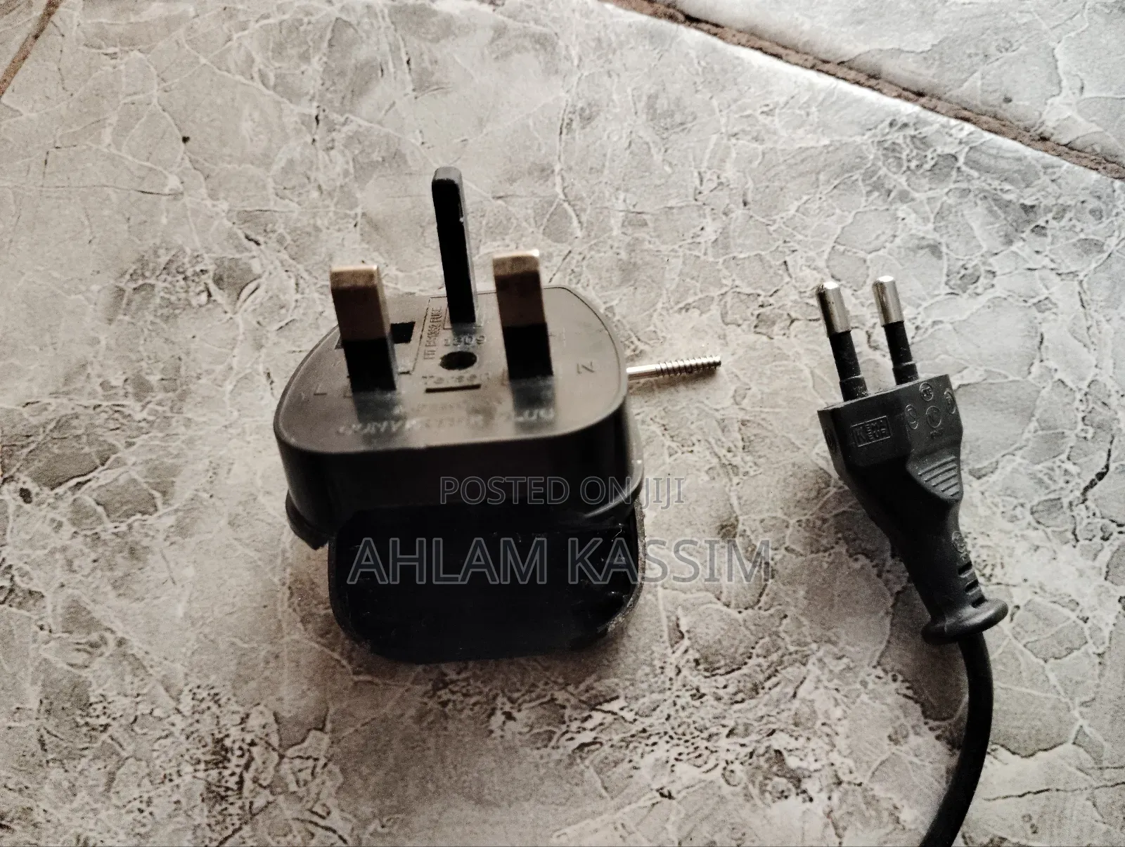 Fused Electrical Plug Converter Flat 2pin Female to 3pinmale