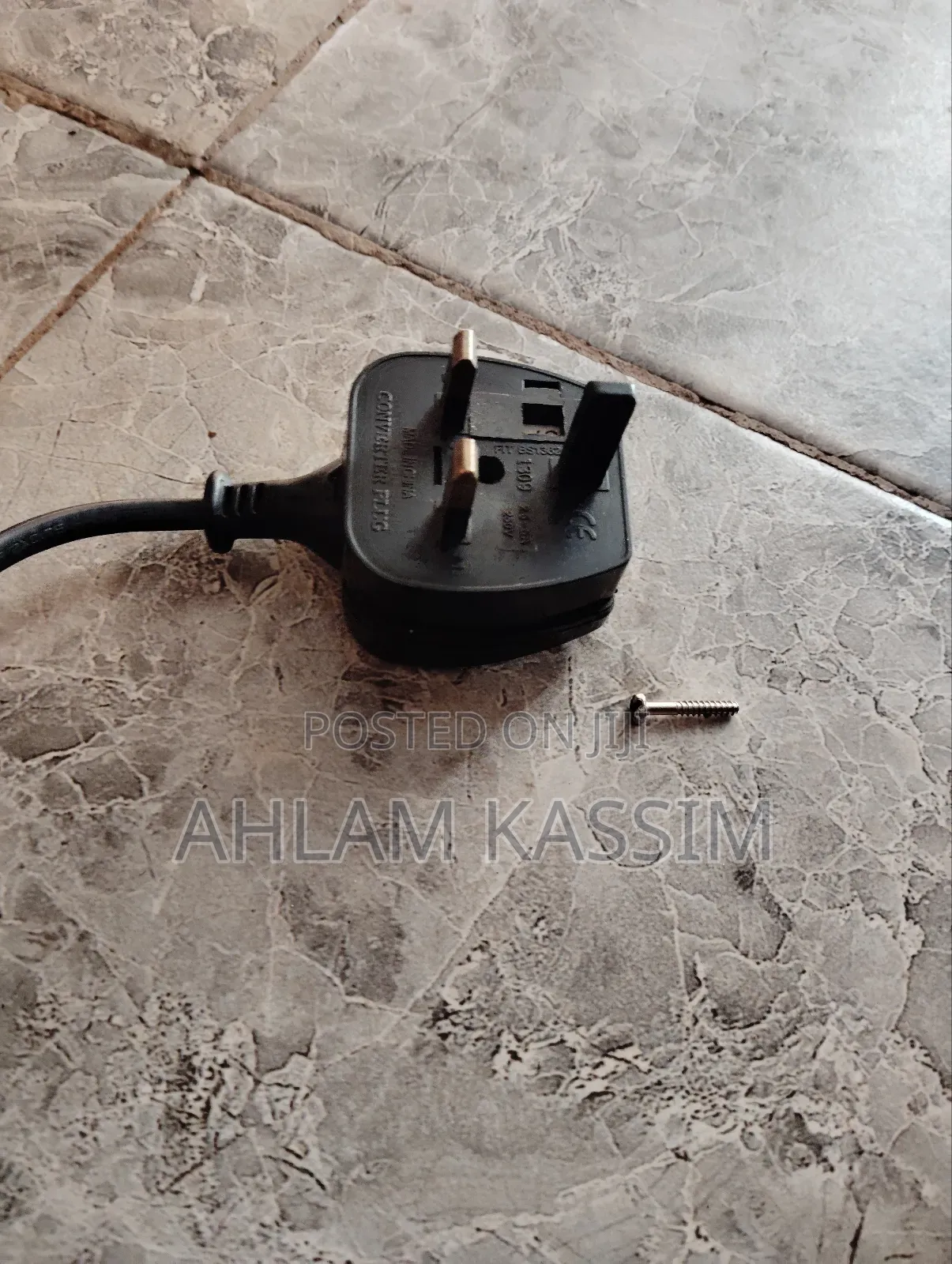 Fused Electrical Plug Converter Flat 2pin Female to 3pinmale