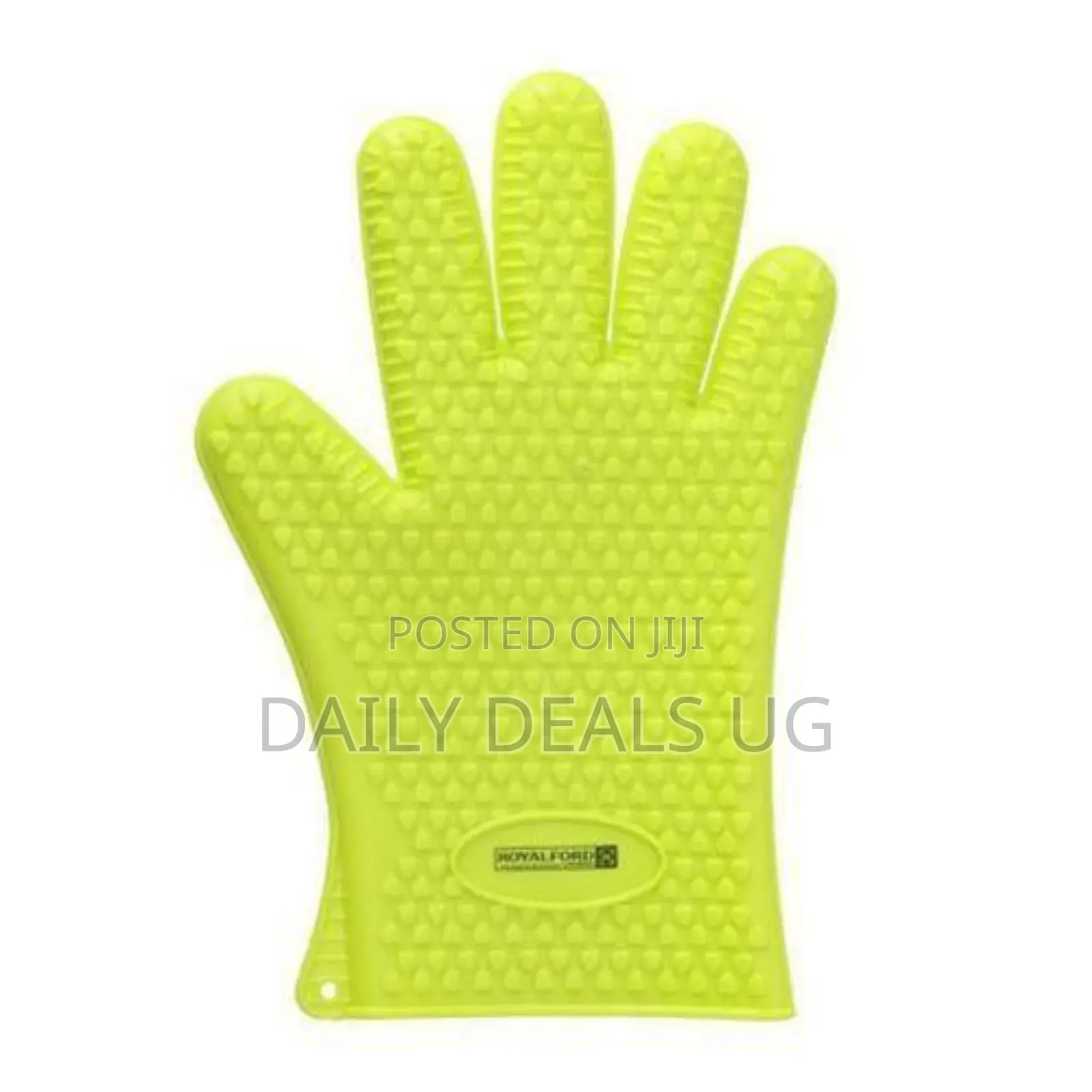 Royalford 2pc Oven Mitt Food Grade Silicon Textured- Green.