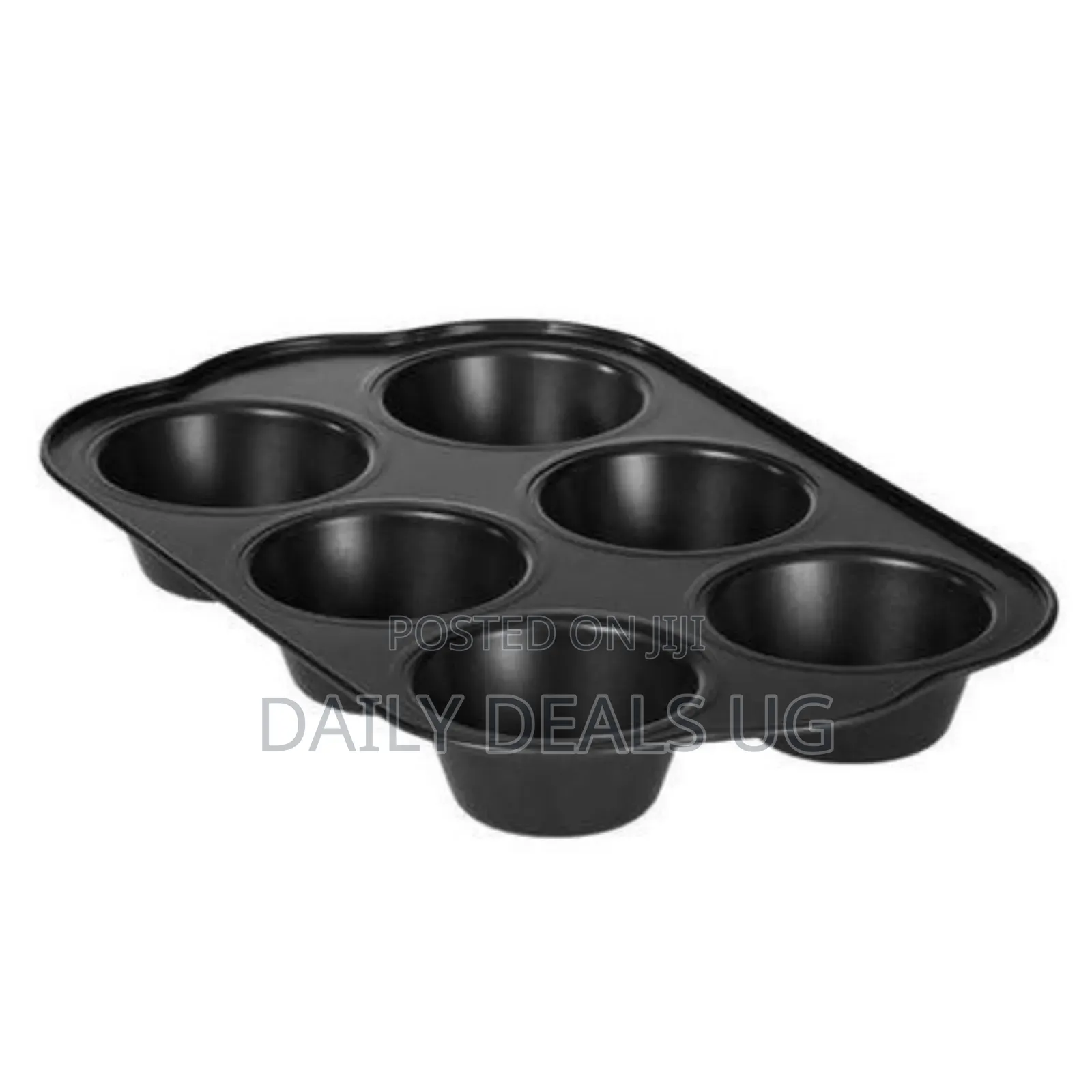 Royalford 6-Hole Non-Stick Cupcake Tray- Black