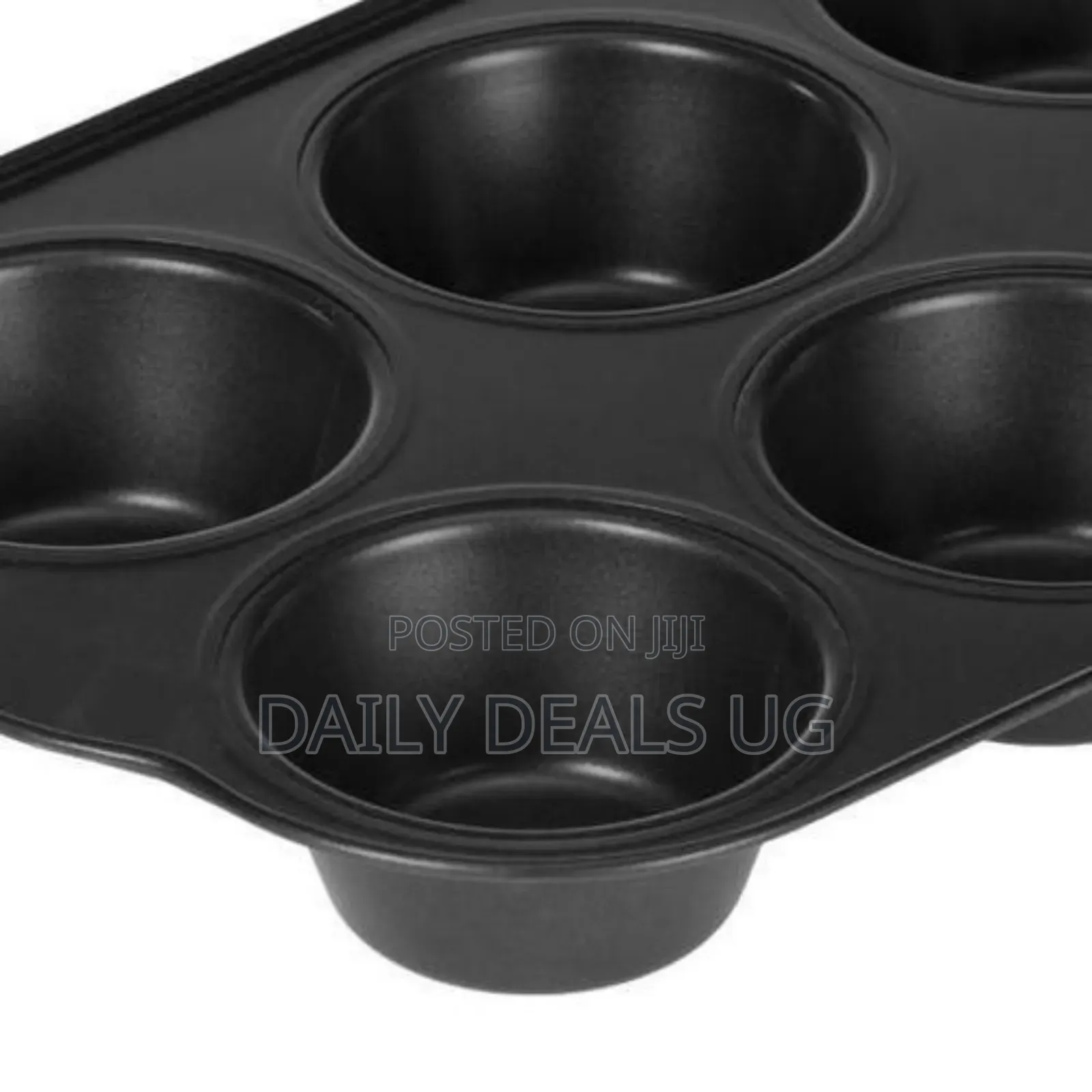 Royalford 6-Hole Non-Stick Cupcake Tray- Black