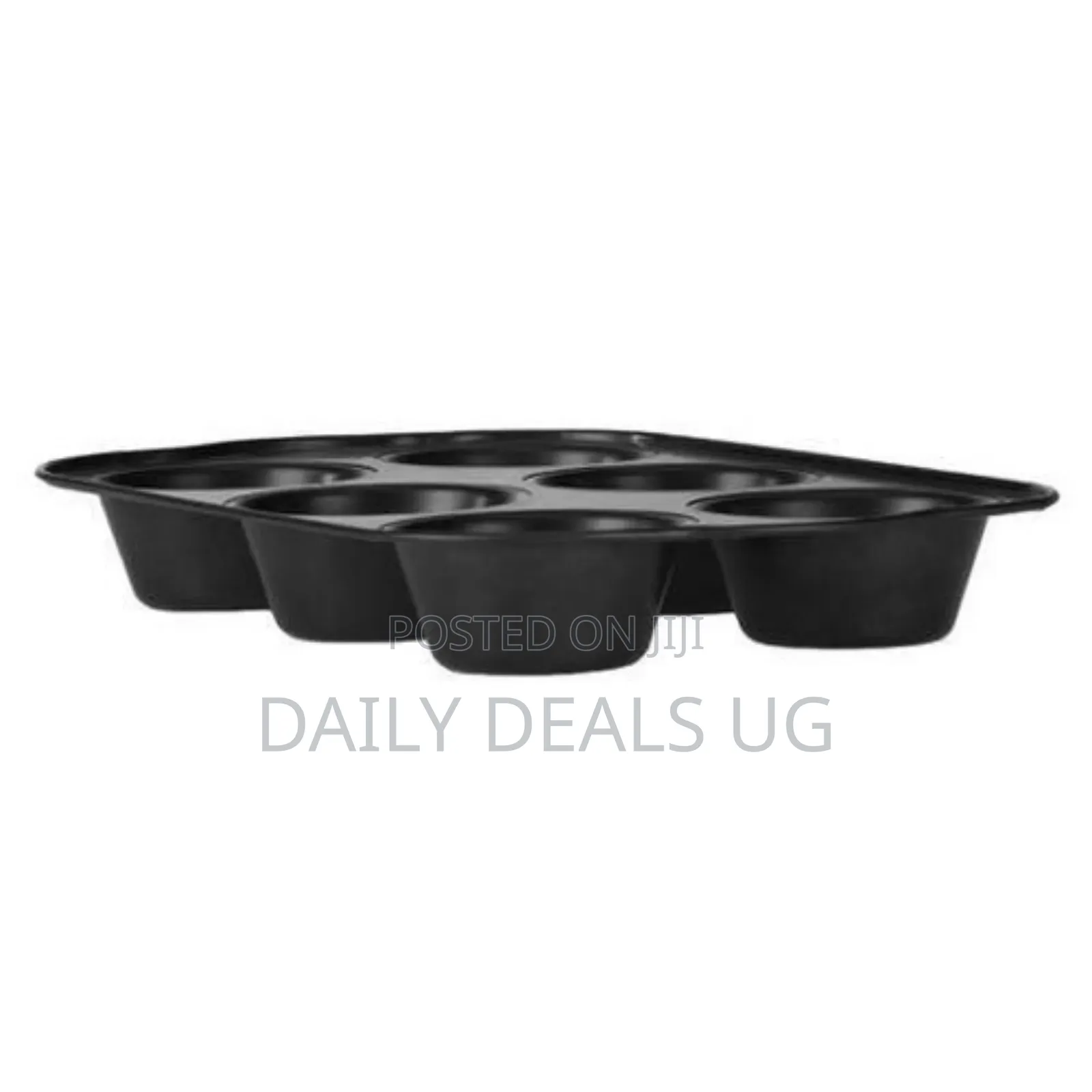 Royalford 6-Hole Non-Stick Cupcake Tray- Black