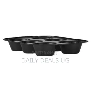 Royalford 6-Hole Non-Stick Cupcake Tray- Black