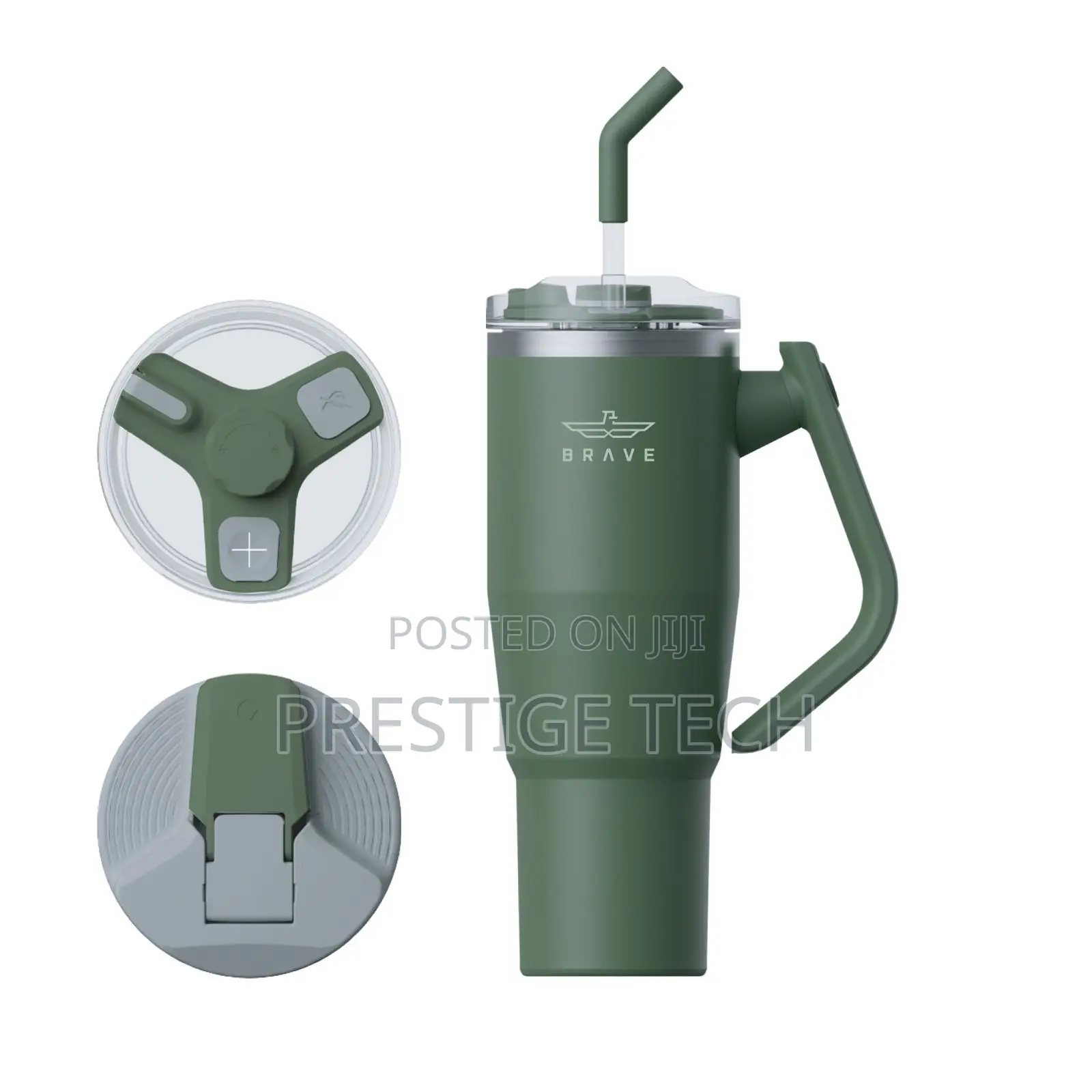 Brave Vacuum Travel Mug, Insulated Bottle, 2in1 Lid, Hot 12hours