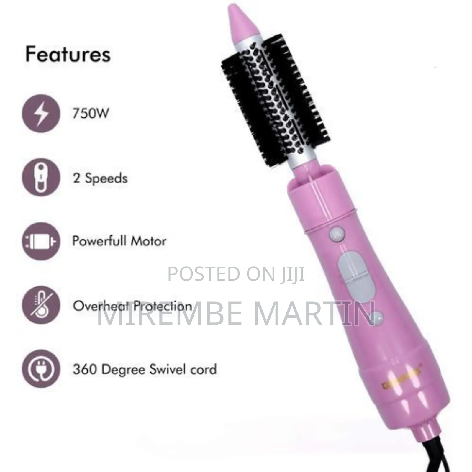 Geepas 8 in 1 Electric Hair Styler and Blow Dryer-Pink/Blue