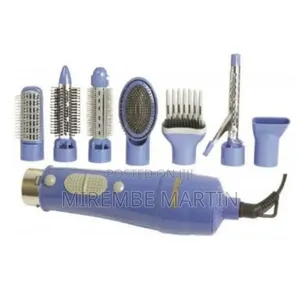 Geepas 8 in 1 Electric Hair Styler and Blow Dryer-Pink/Blue