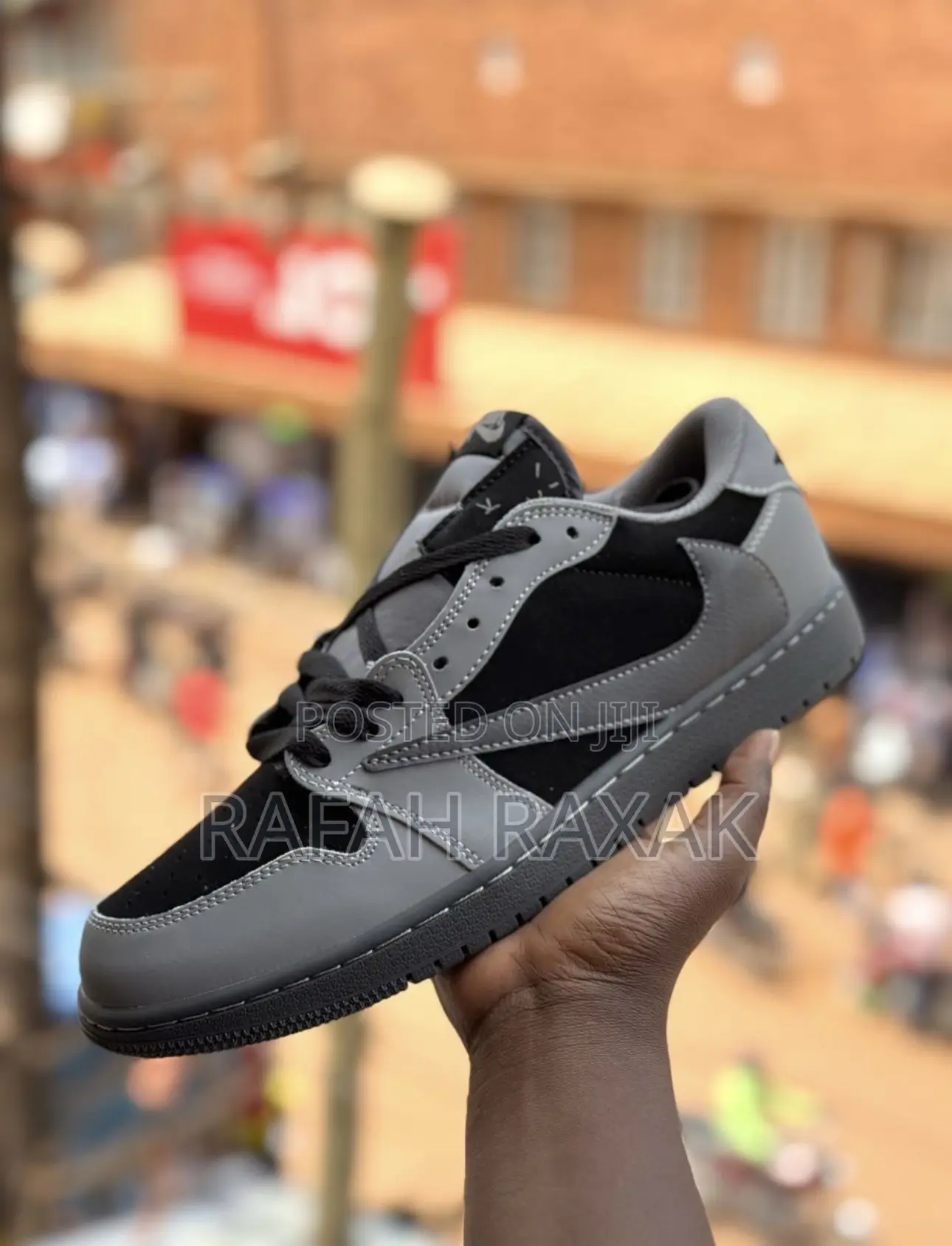 Original Grey/Black Nike Jordan 1 Low X Travis Scott Sneaker