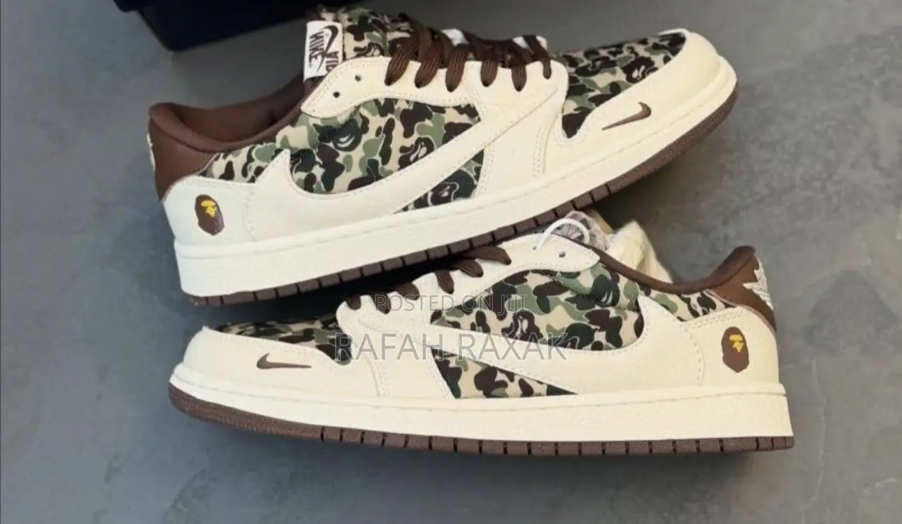 Nike Jordan 1 Low X Fragment X Travis Scott X Bape Sneakers