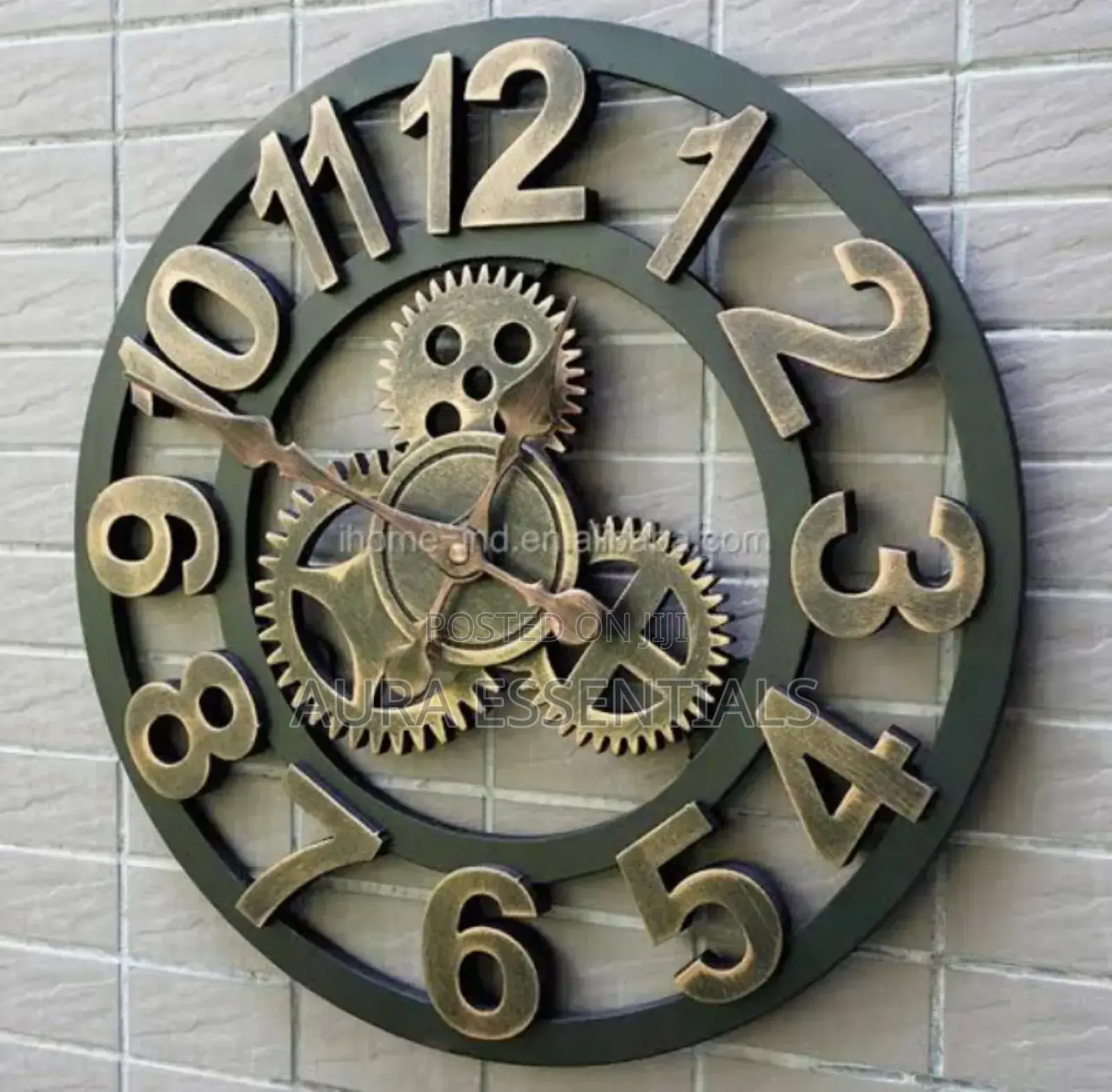 Large European Industrial Metal Clock