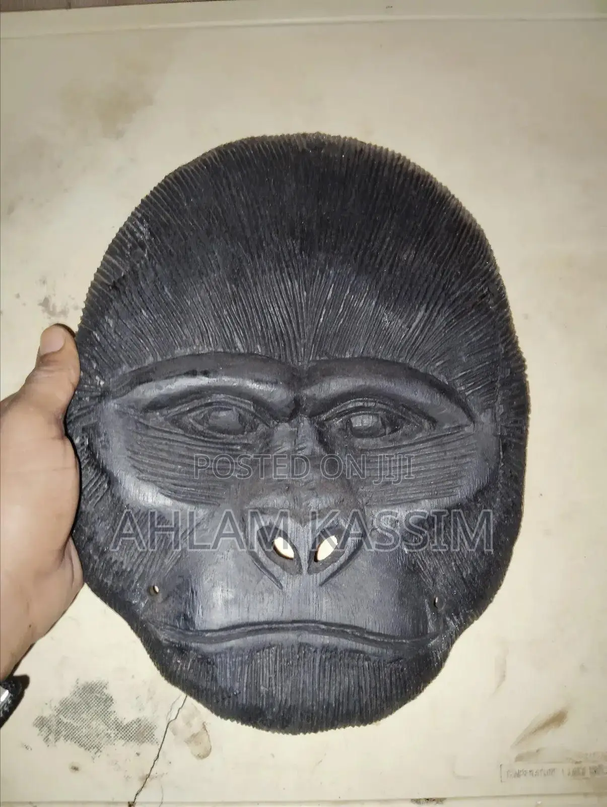 Gorilla Face Wooden Art Sculpture Decoration