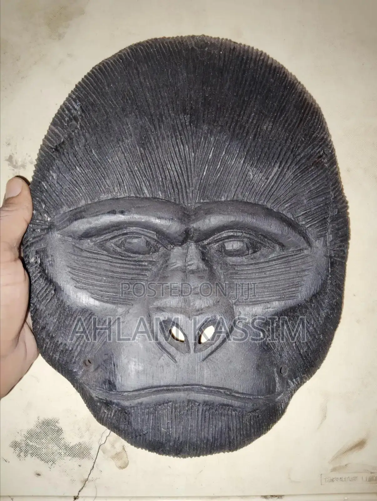 Gorilla Face Wooden Art Sculpture Decoration
