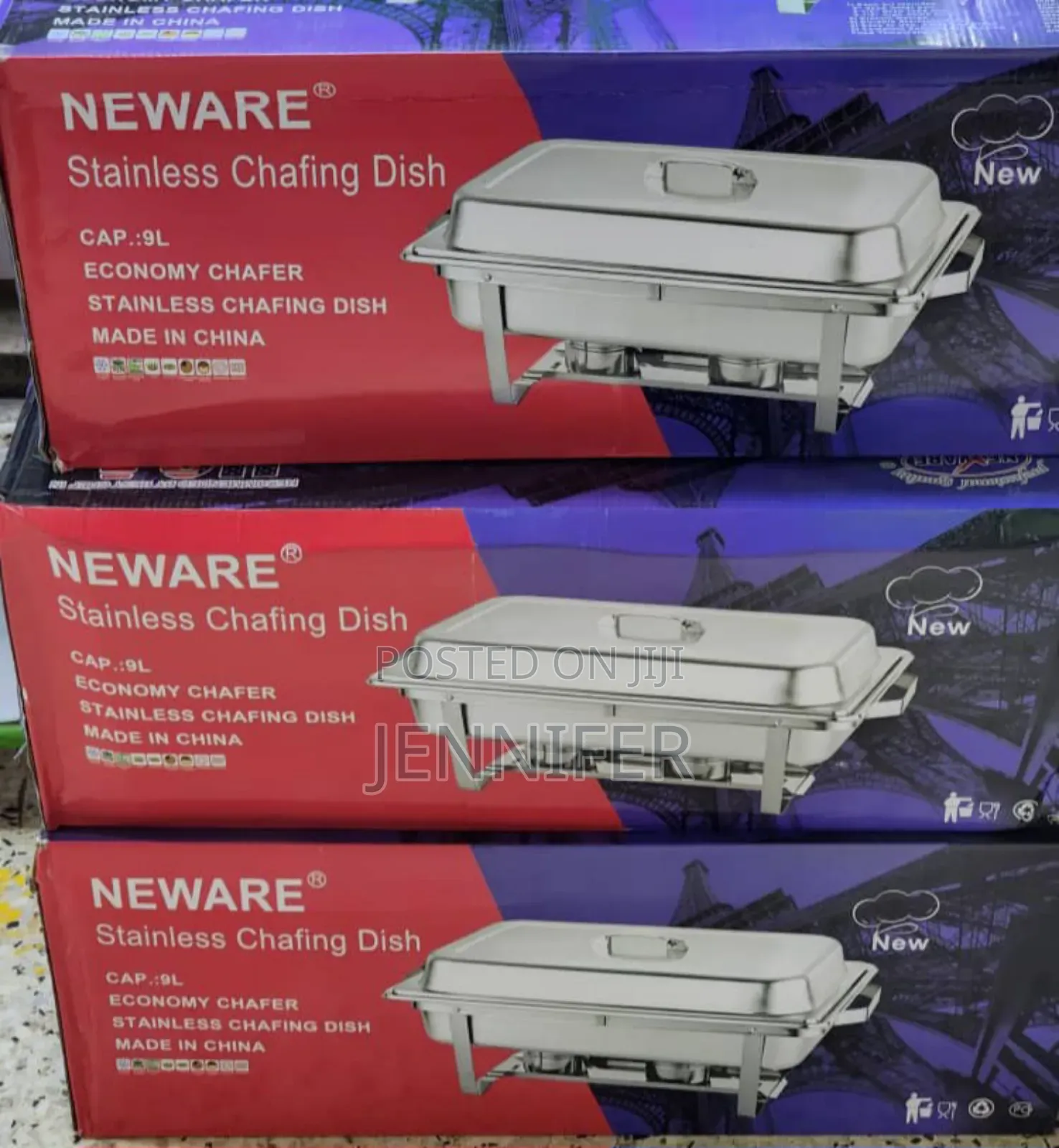 Neware Stainless Large Triple Chaffing Dish Food Warmer