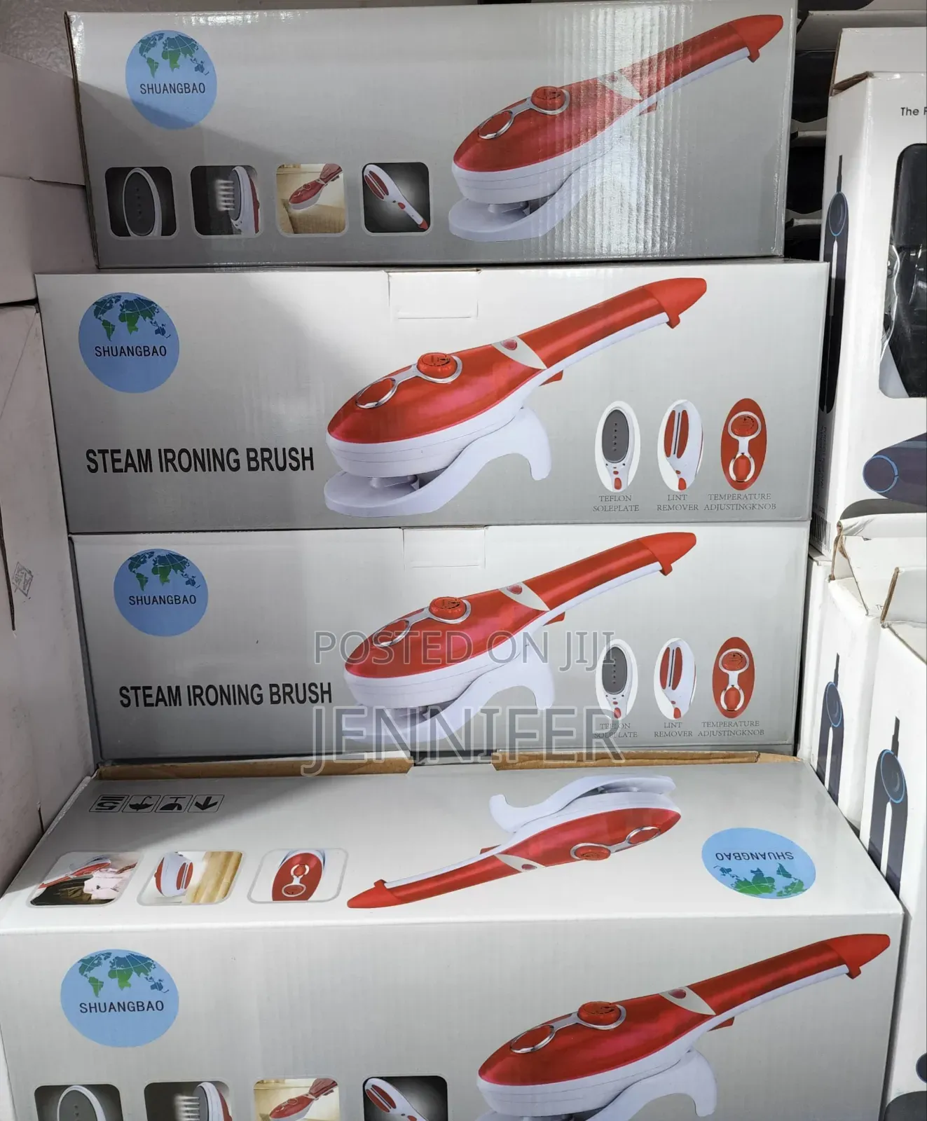 Steam Ironing Brush Red White