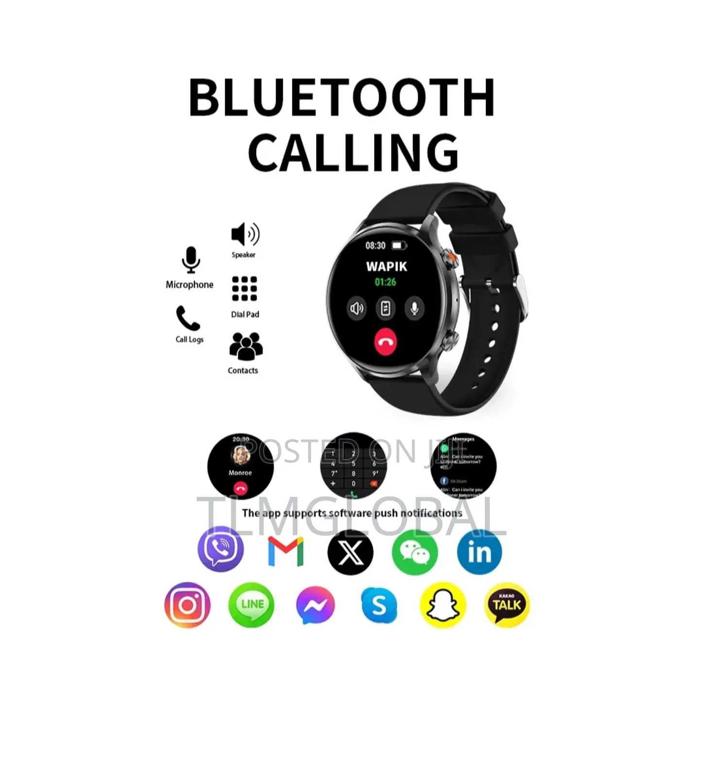 Wapik Korean Brand Business Smart Watch Y5, Bt Calling