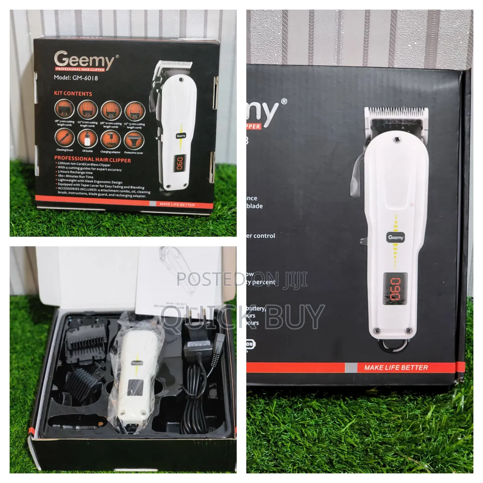 Geemy 6018 Stainless Steel Blade Rechargeable Clipper