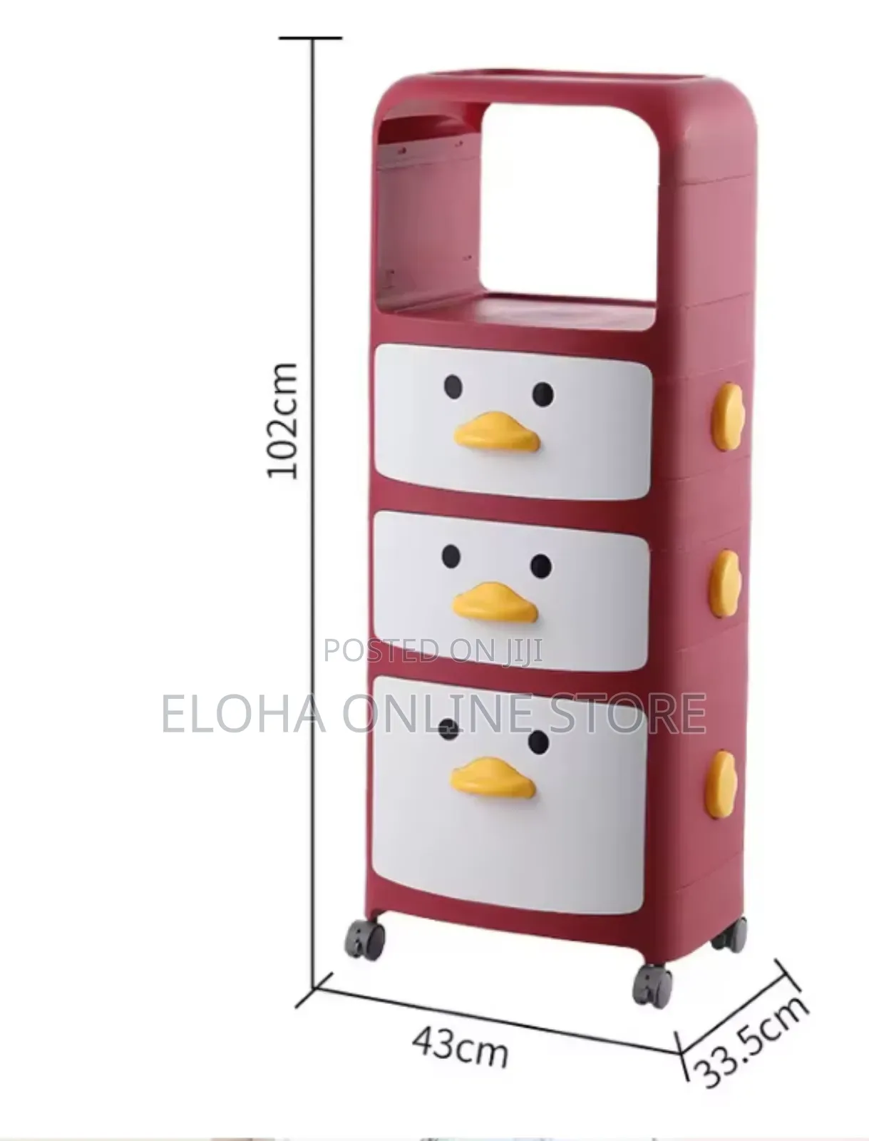 Unique 3level Cartoon Kids Plastic Drawer