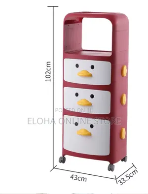 Unique 3level Cartoon Kids Plastic Drawer