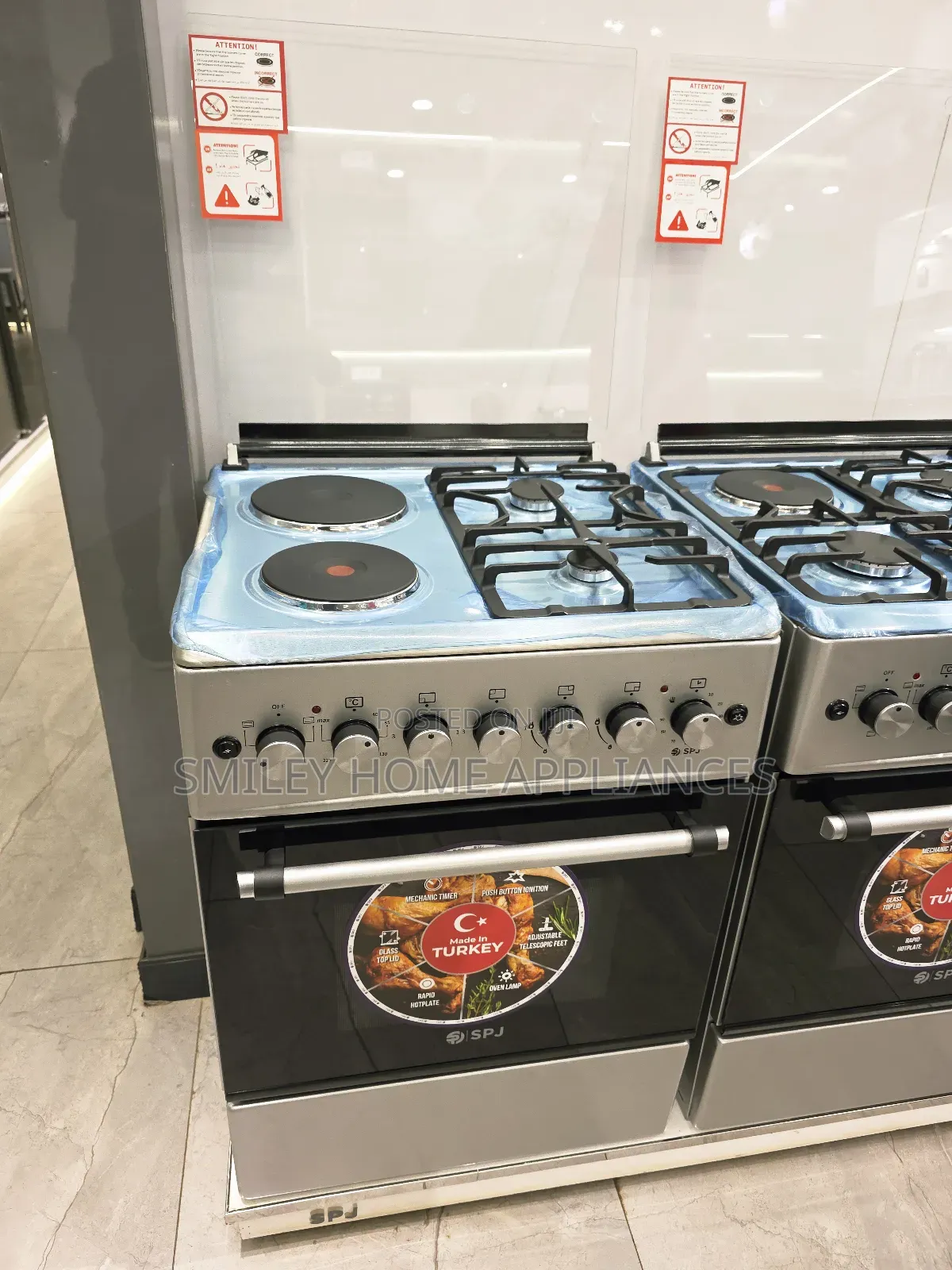 Brand New SPJ Gas Cooker 60cm With an Electric Oven (2+2)