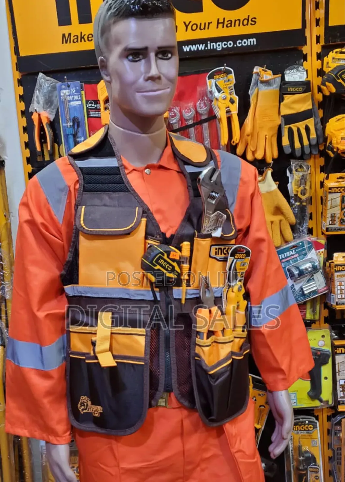 Ingco Tool Vest - Orange, Black