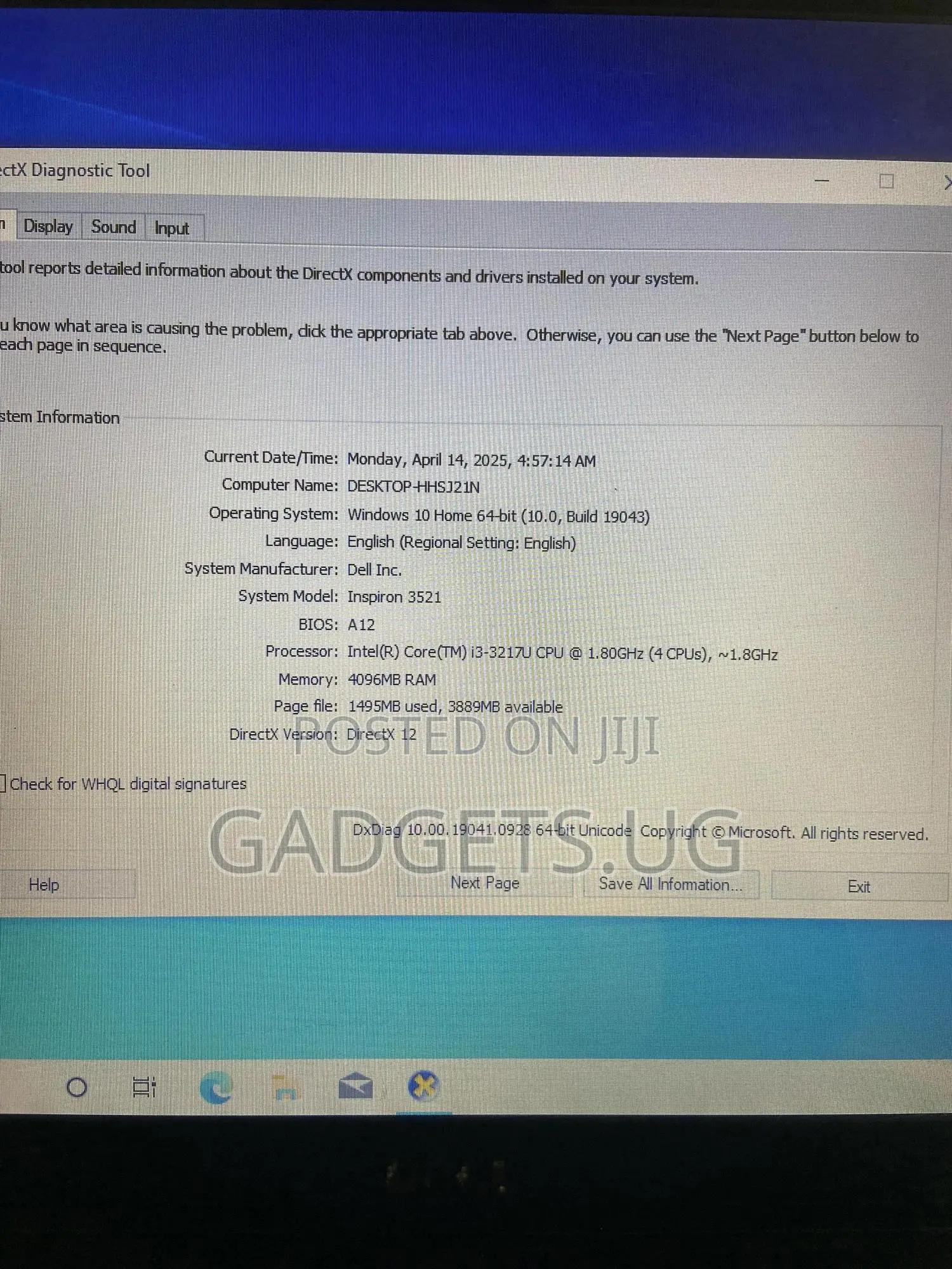 Laptop Dell Inspiron 15 3521 4GB Intel Core I3 HDD+SSD 500GB