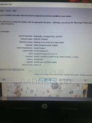 Laptop HP 650 8GB Intel Core I3 HDD+SSD 256GB