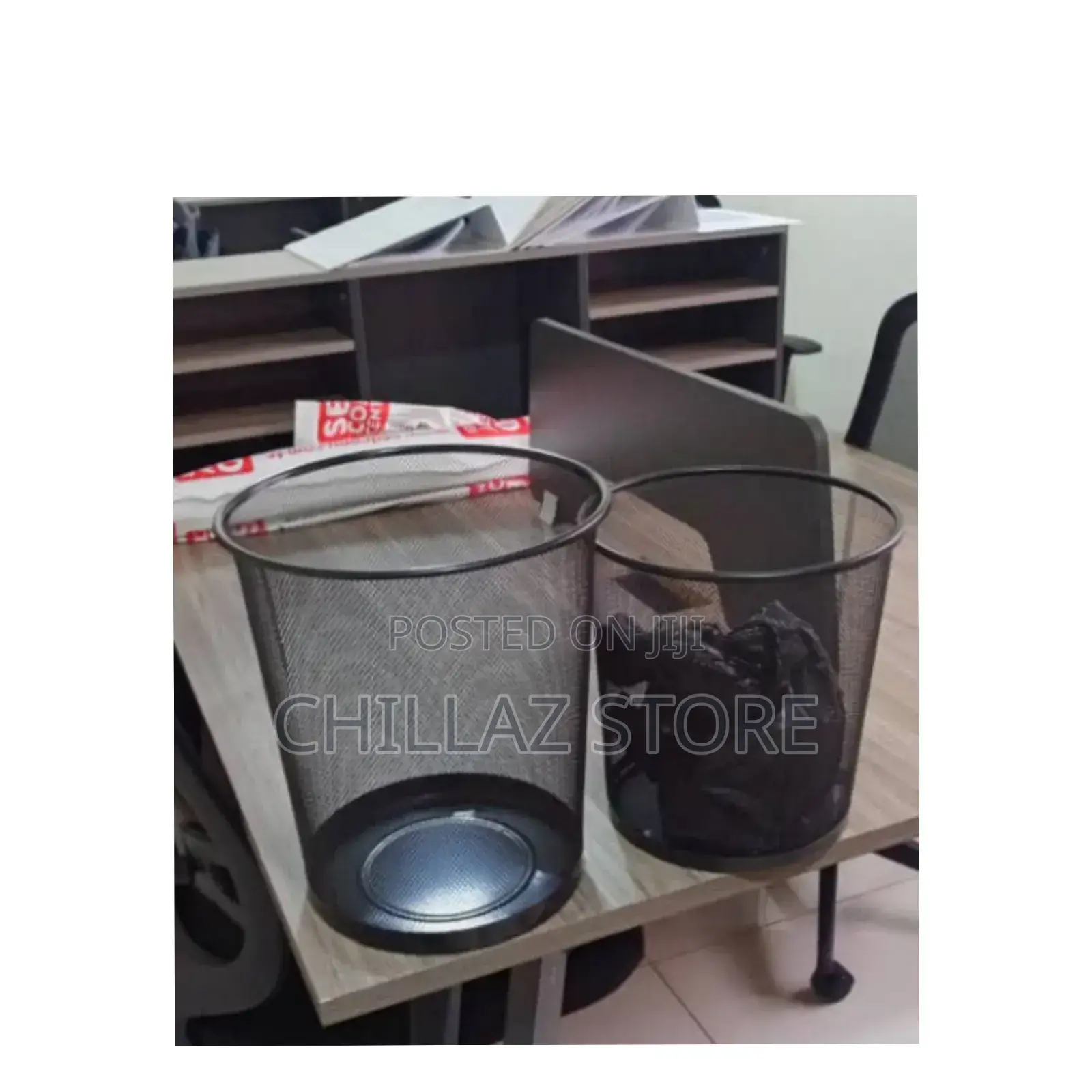 Metallic Round Mesh Waste Bin.