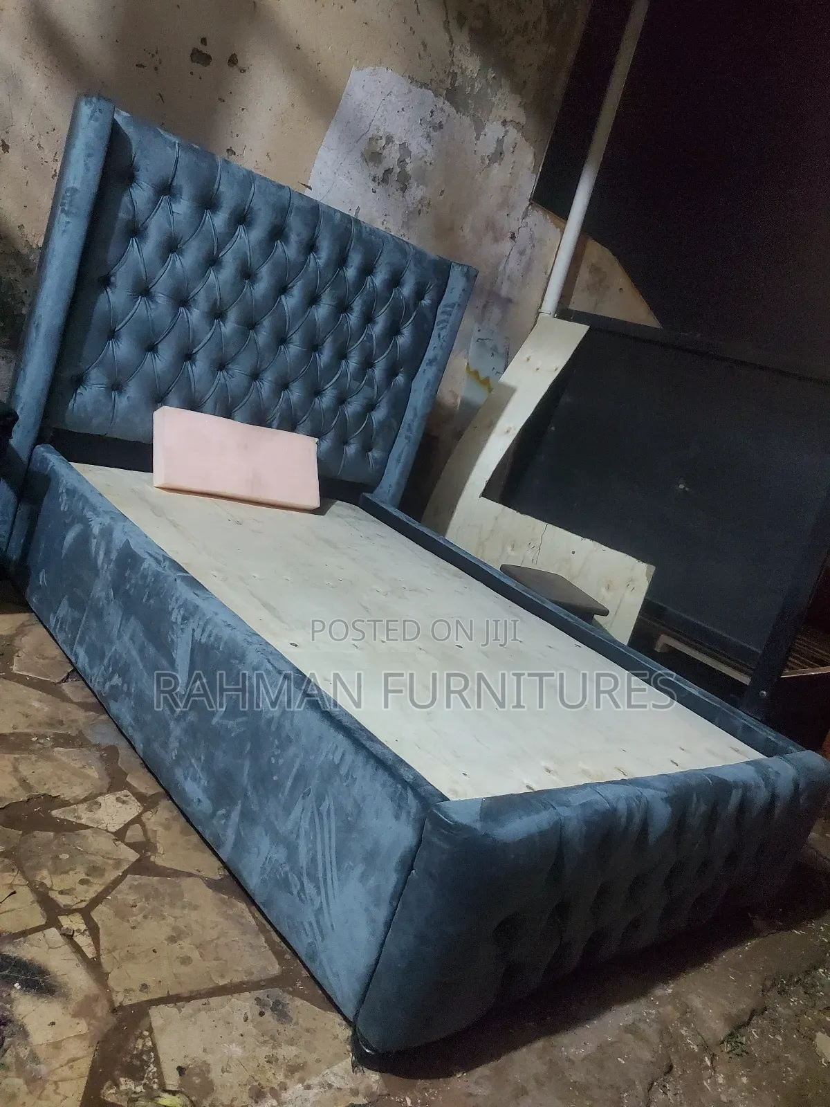 4 by Six Bed Fabric Dark Gray