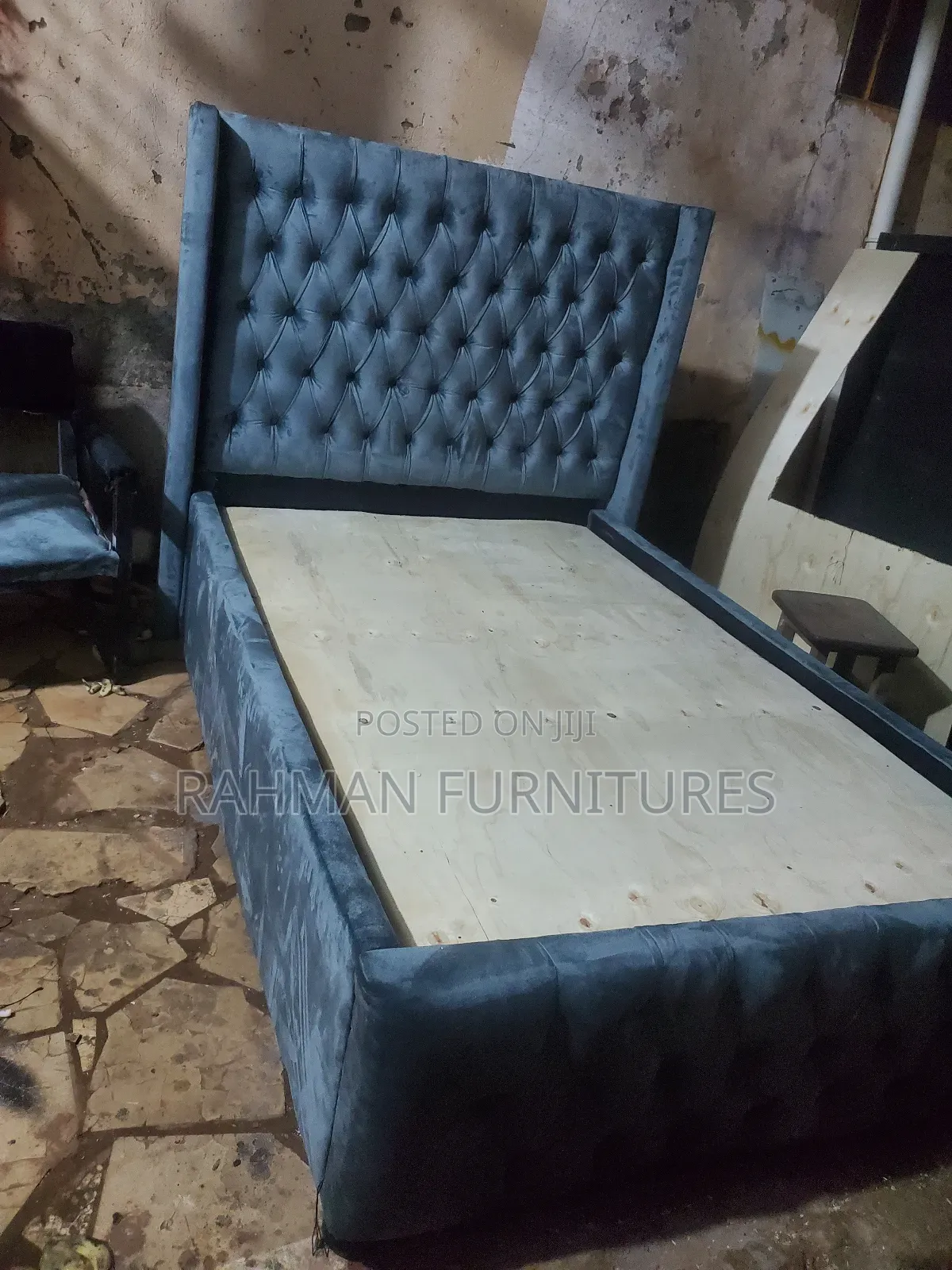 4 by Six Bed Fabric Dark Gray
