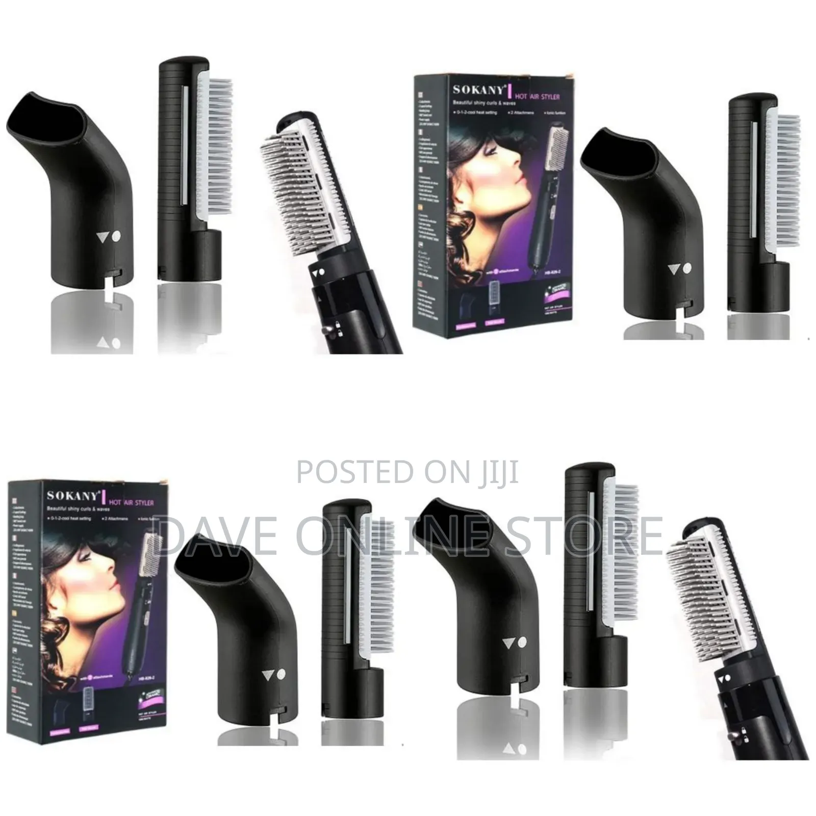 Sokany 3 in 1 Hot Air Styler Brush Hair Dryer Volumizer Comb