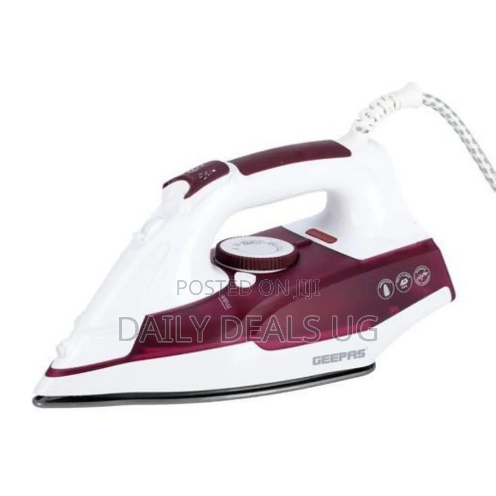 Geepas Steam Iron With Non-Stick Soleplate 240ml Tank