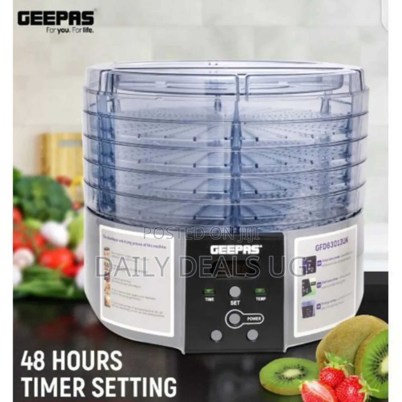 Geepas 520w Digital Food Dehydrator With 5 Large Trays –