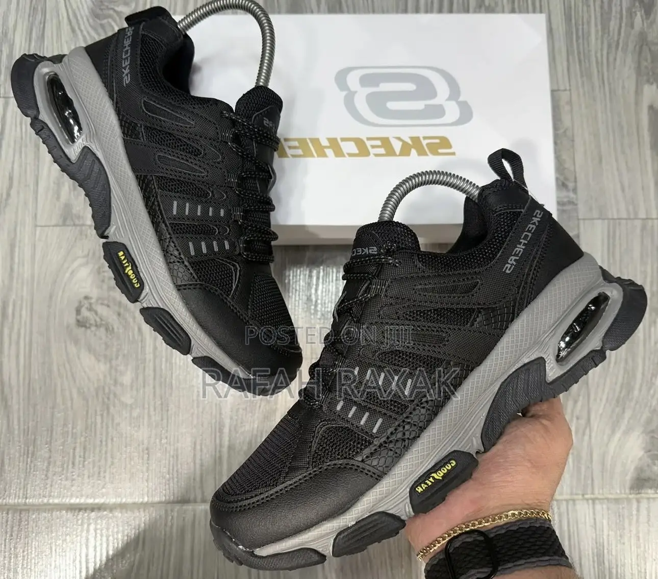 Original Black Skechers Skech Air Envoy Slip in Sneakers