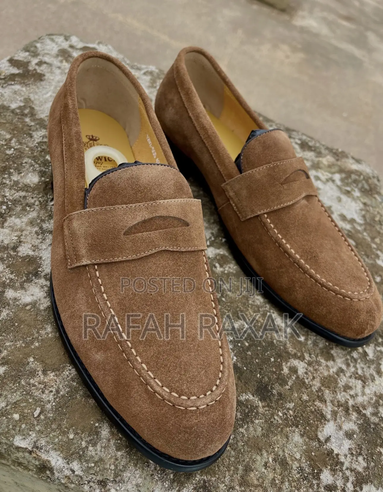 Men’S Berwick Brown Suede Leather Penny Loafers