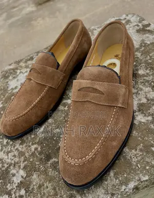 Men’S Berwick Brown Suede Leather Penny Loafers