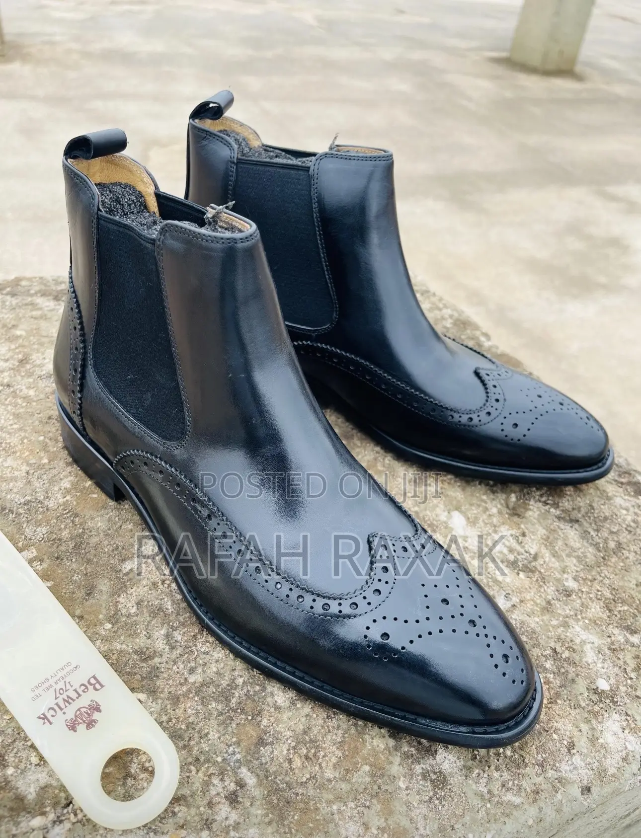 Original Men’S Black Aldo Oxford Leather Chelsea Boots