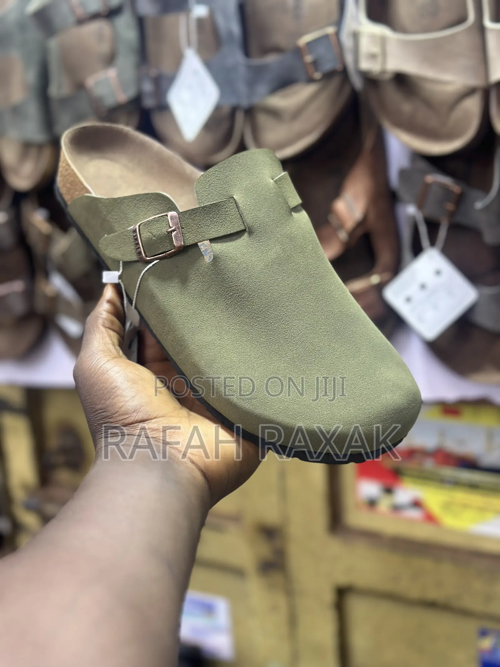 Original Green Clog Birkenstock Boston Mule Sandals
