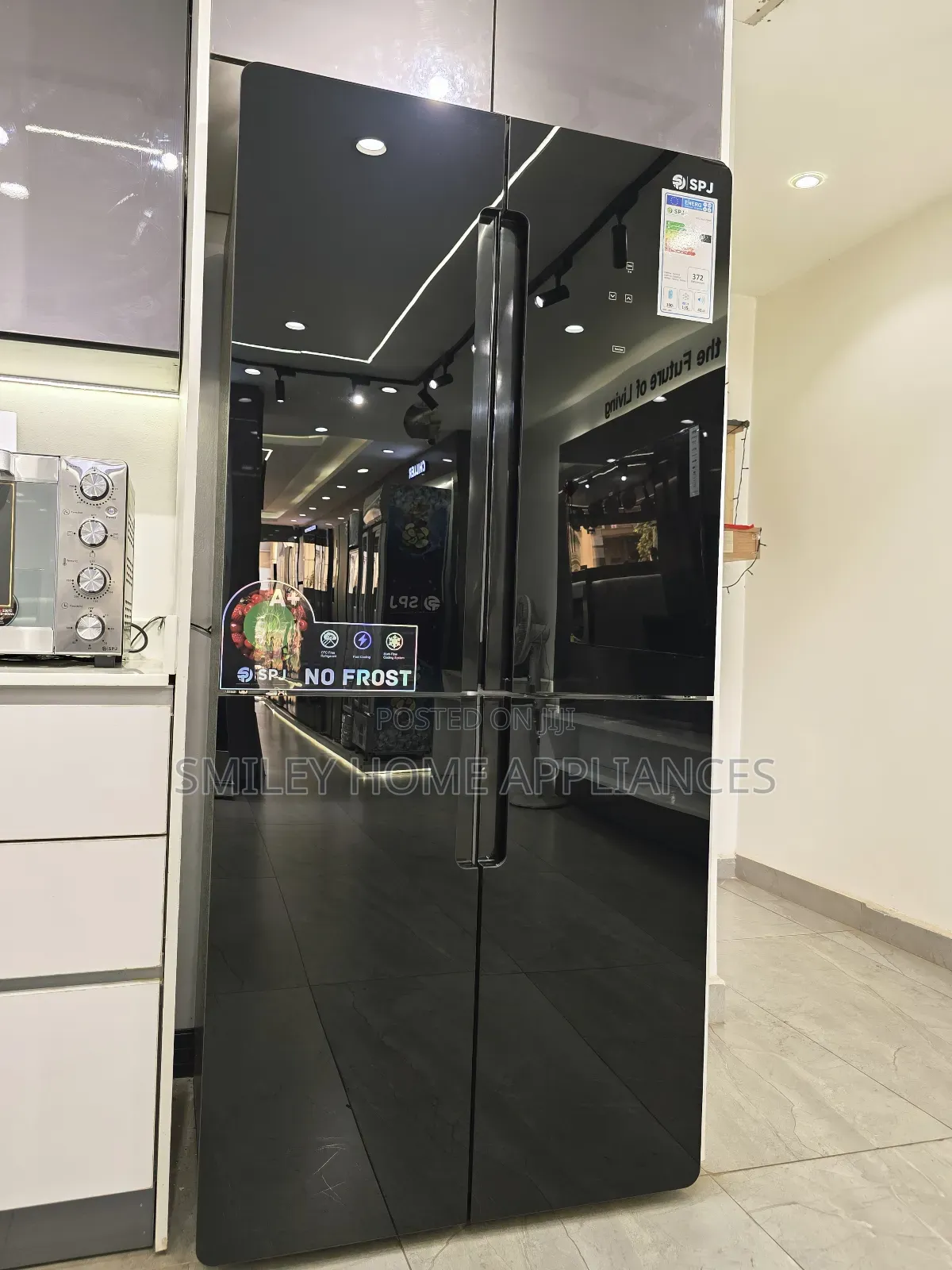 SPJ 559ltrs Black Glass No Frost Four Doors Refrigerator