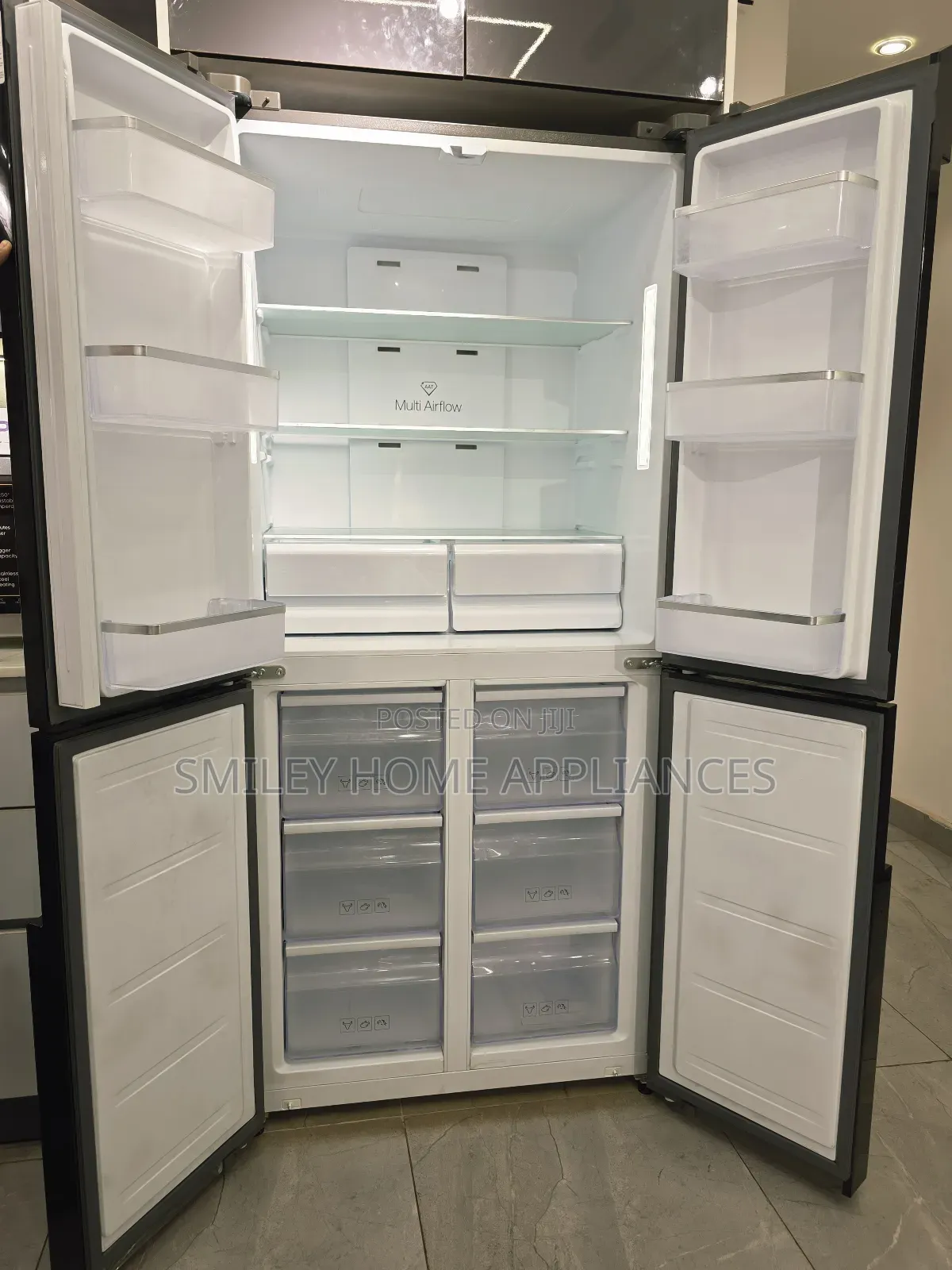 SPJ 559ltrs Black Glass No Frost Four Doors Refrigerator