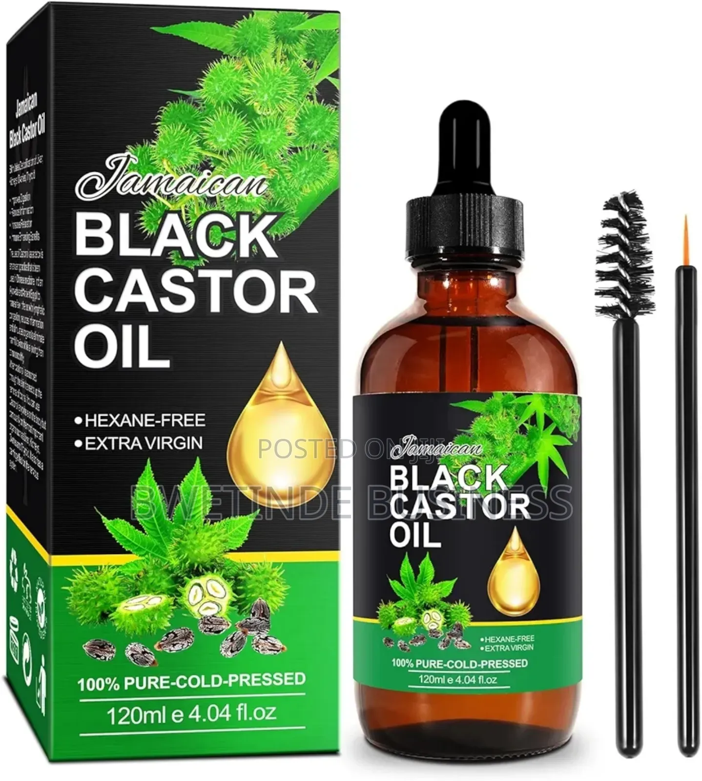 Organic Cold Pressed Unrefined Castor Oil for Hair Growth
