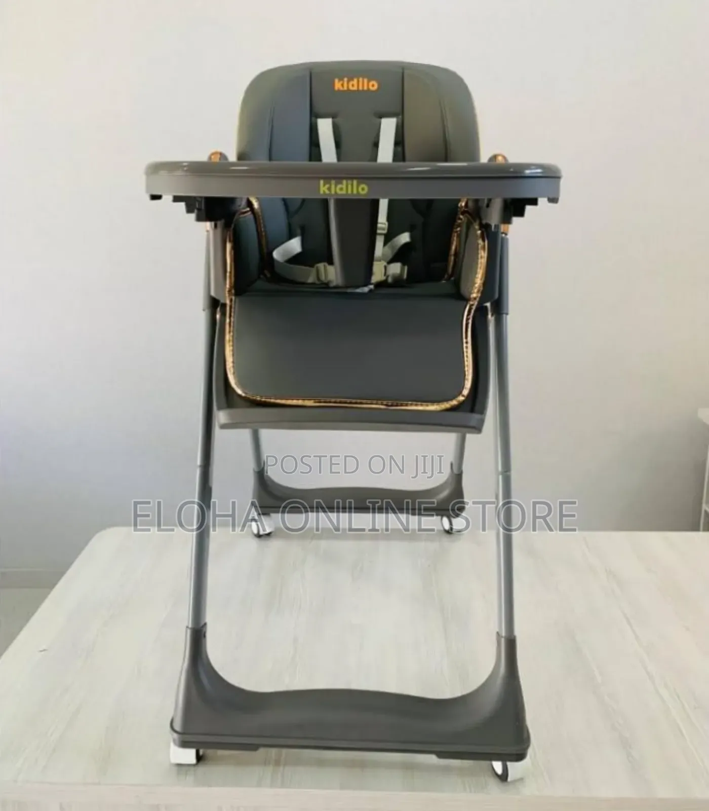 Kidilo Adjustable Movable Fixed Wheels High Feeding Chair