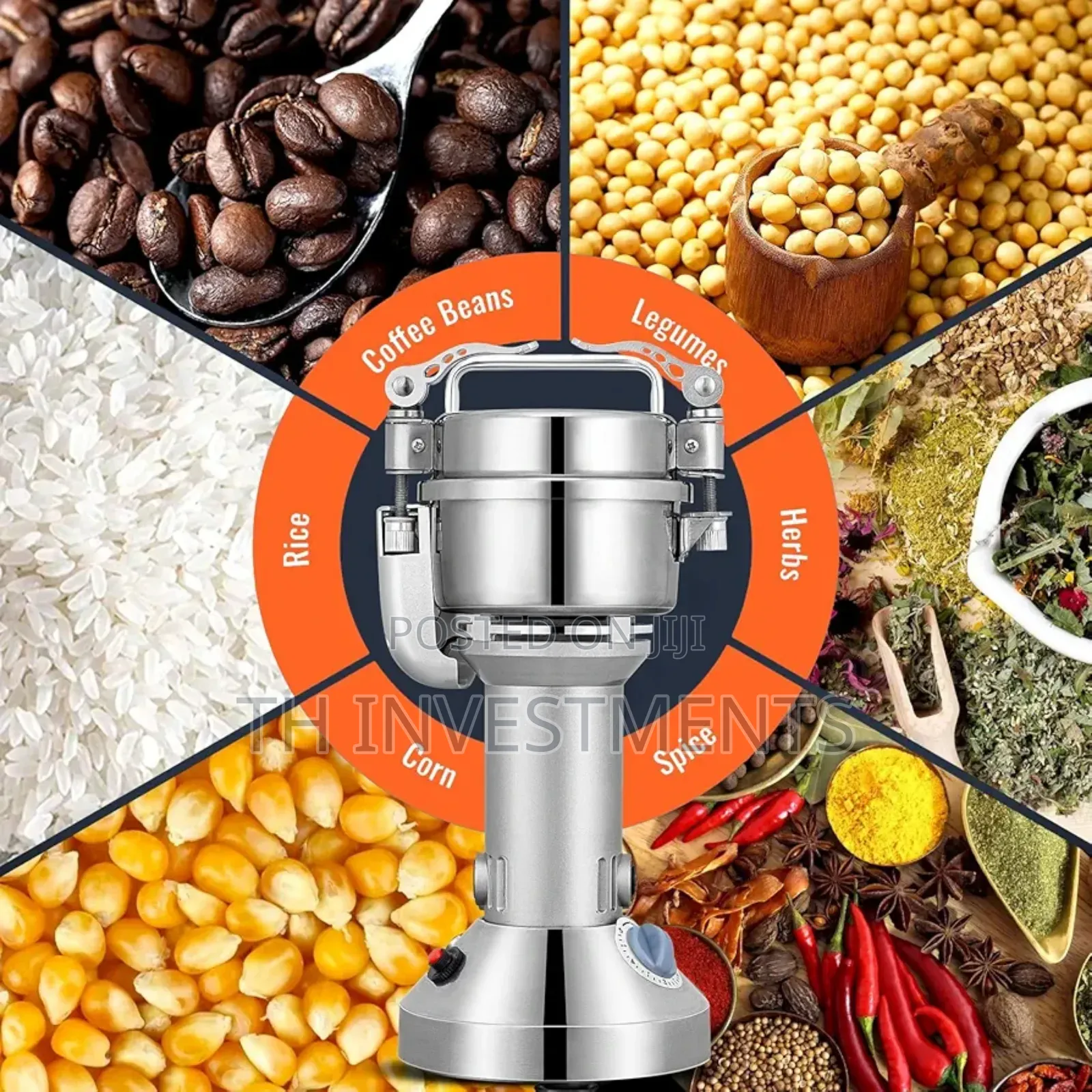Electric Grain Mill Grinder 250g Stainless Steel Commercial