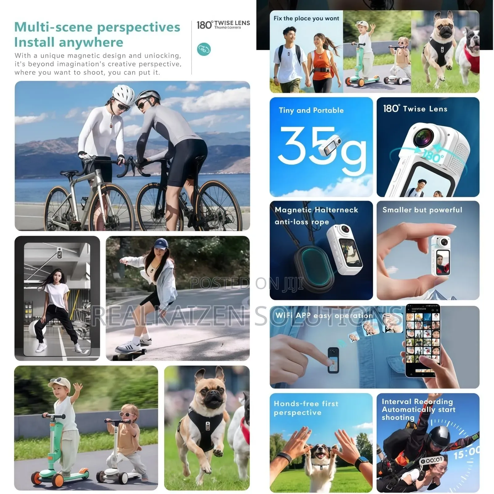 FHD Wearable 180° Wifi Rotate Thumb Size Action Camera